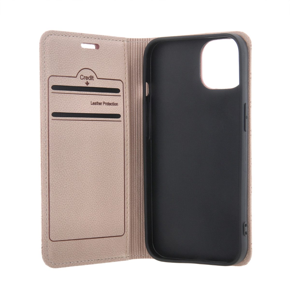 COFI 1453 Handyhülle Smart Caro für Motorola Moto E13 Beige Karomuster Wallet 6,5, Kariert mit Kartenfach und Standfunktion