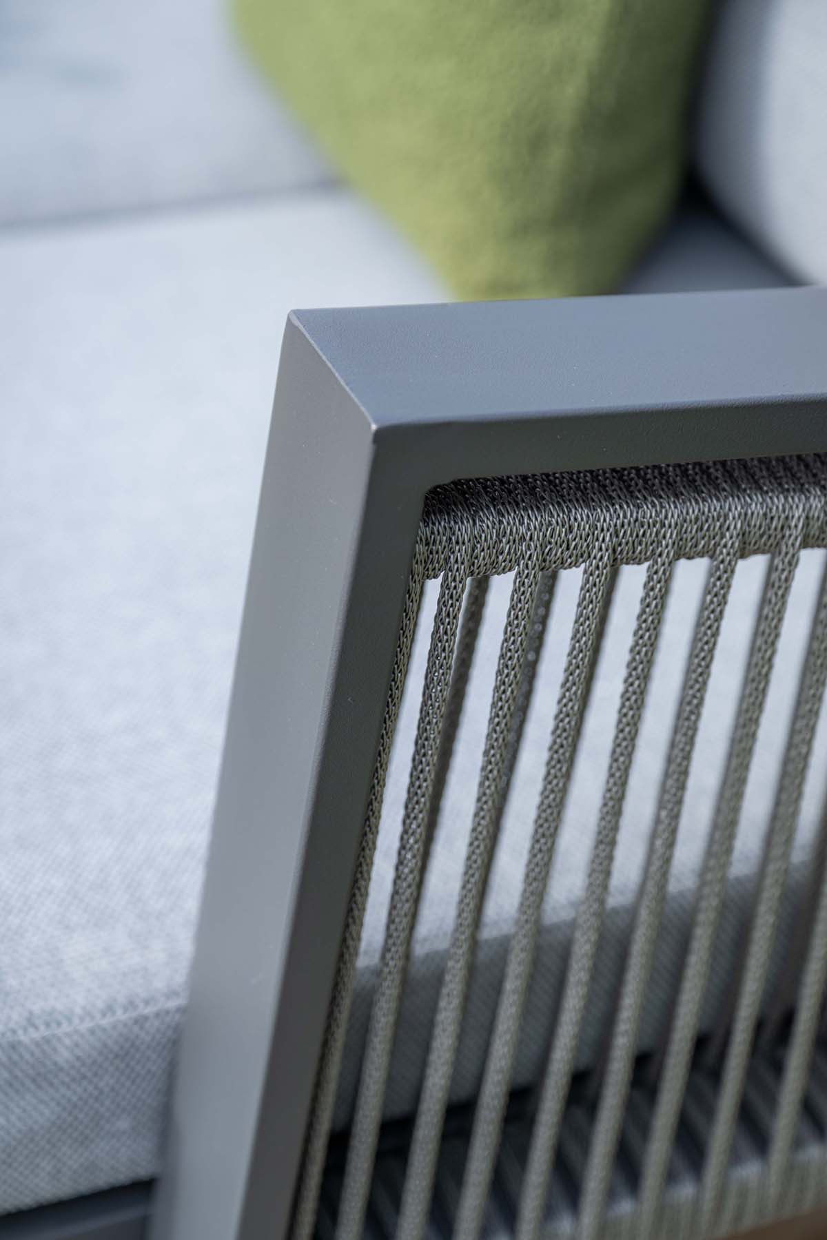 Garden Impressions Gartenlounge-Set Andrea links / Gartenmöbelset / Rope, (Set, 3-tlg., Alu, Ecklounge, Esstisch, inkl. Auflagen), wetterfest / pflegeleicht