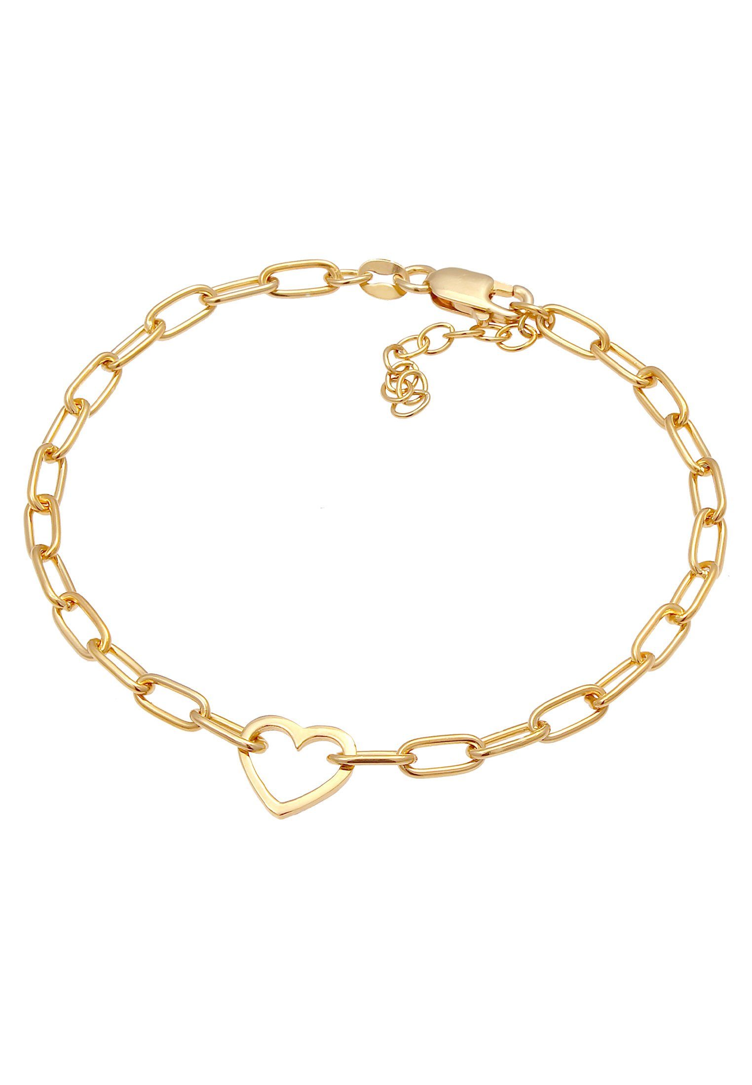 Gold Herz Herz Trend Silber, Oval Glieder Elli 925 Armband