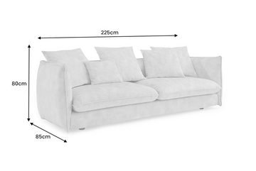 riess-ambiente 3-Sitzer COCOONING 225cm grau, Einzelartikel 1 Teile, Wohnzimmer · Samt · Sofa · mit Armlehne · Federkern · Skandinavisch