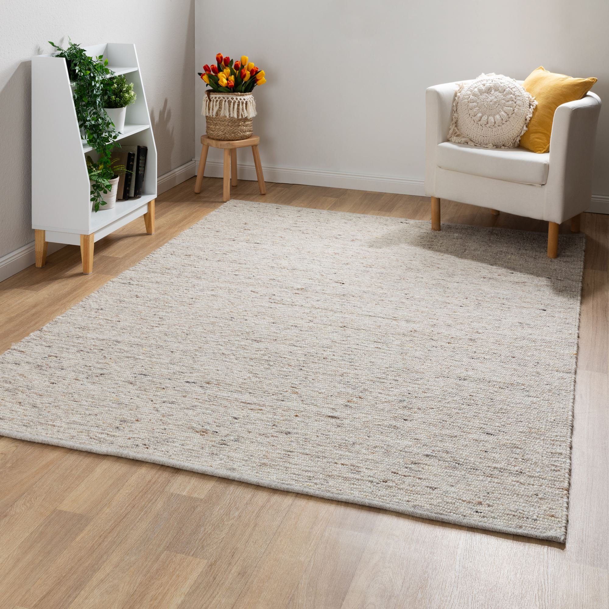 Steffensmeier Wollteppich Landshut exklusiv mit Fusselstopp, Rechteckig günstig online kaufen