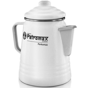 Petromax Perkolator + Handkaffeemühle Kaffeekanne Teekanne Camping Outdoor weiß, Edelstahlfilter, Permanentfilter, Kaffeekanne 1,3 L = 9 Tassen