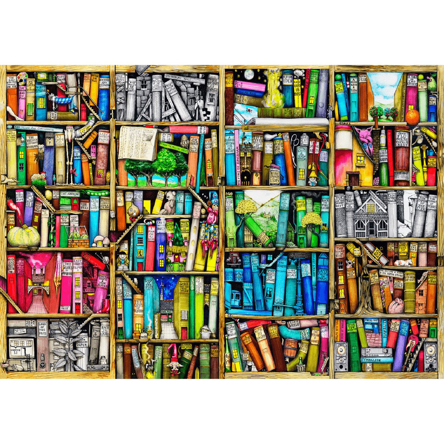 Puzzle WoodenCity Bücherregal 4000 Holzpuzzle