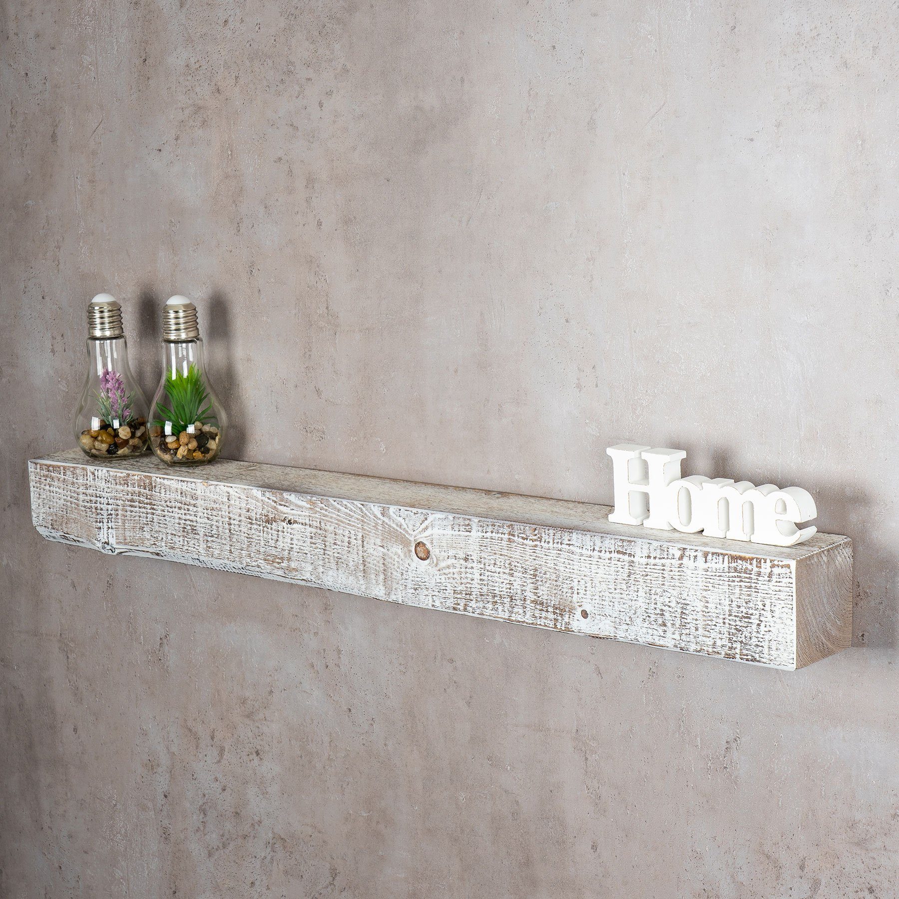 Levandeo® Wandregal, levandeo Wandregal Holz Massiv 100x10cm Shabby Chic Wandboard Regal
