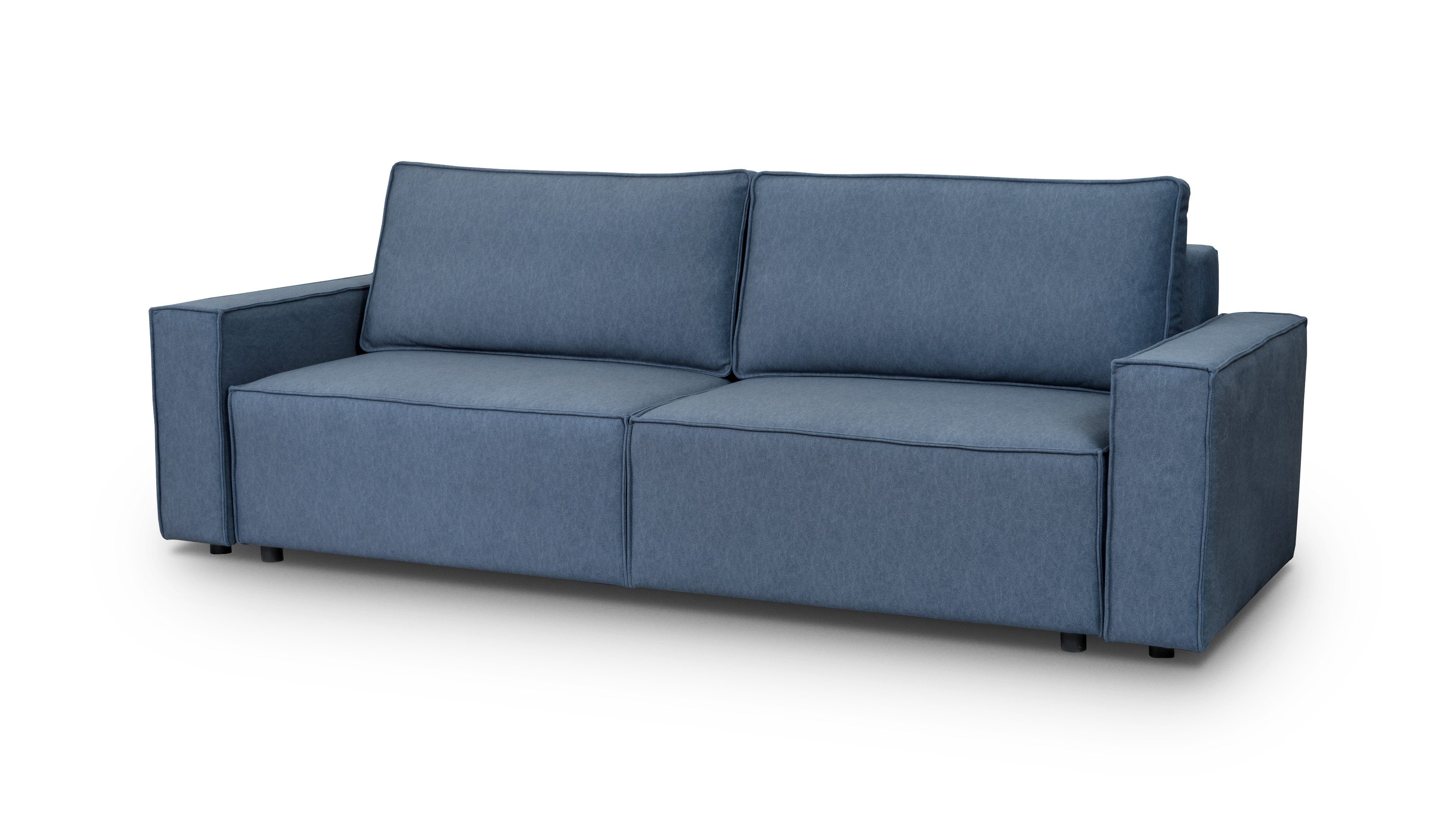 Siblo - 3-Sitzer - Bettzeugbehälter bequemes Armando mit Schlaffunktion Minimalistisches Sofa Dreisitzer-Sofa modernes - Blau Sofa