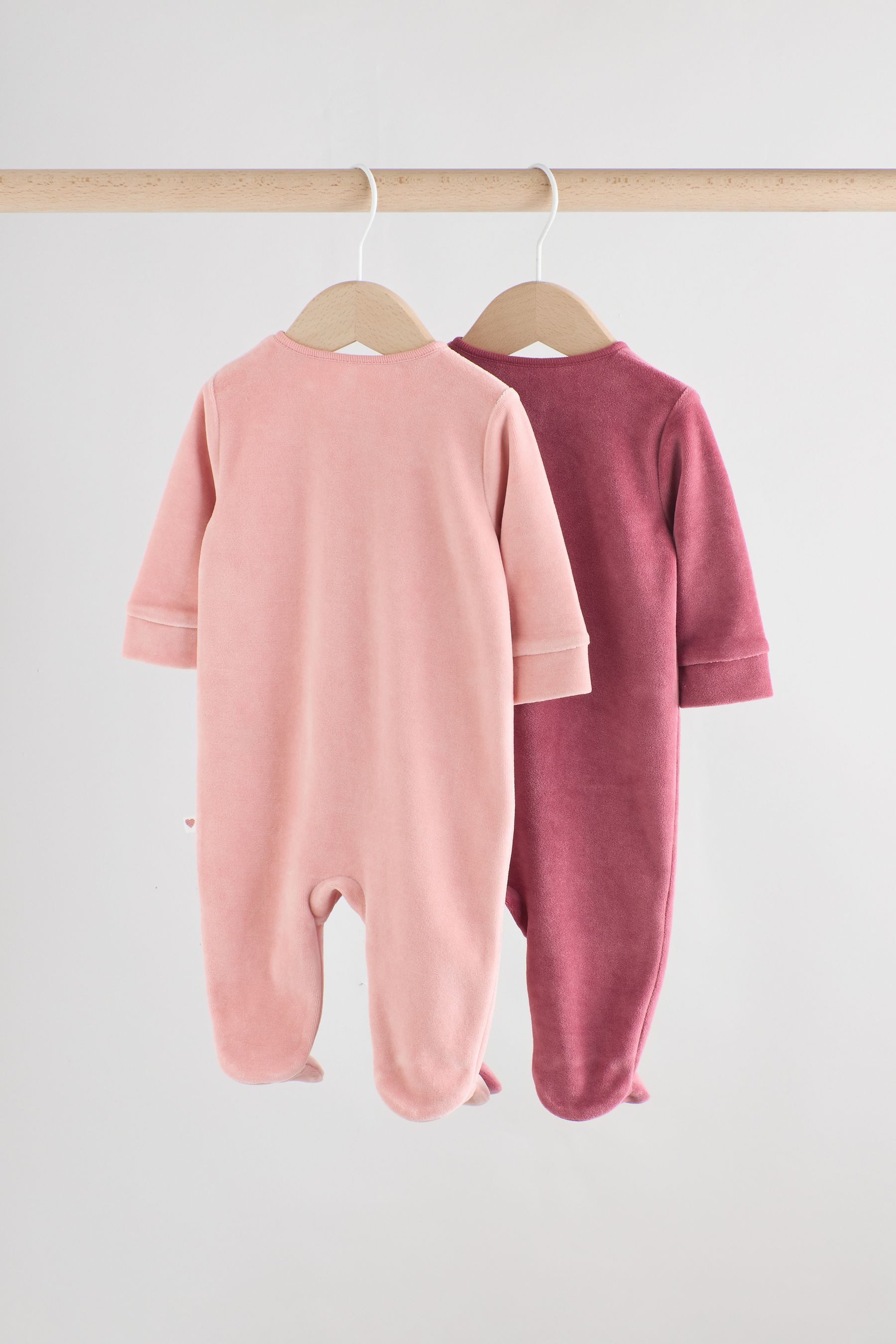 Next Schlafoverall Baby Veloursschlafanzüge, 2er-Pack (2-tlg)