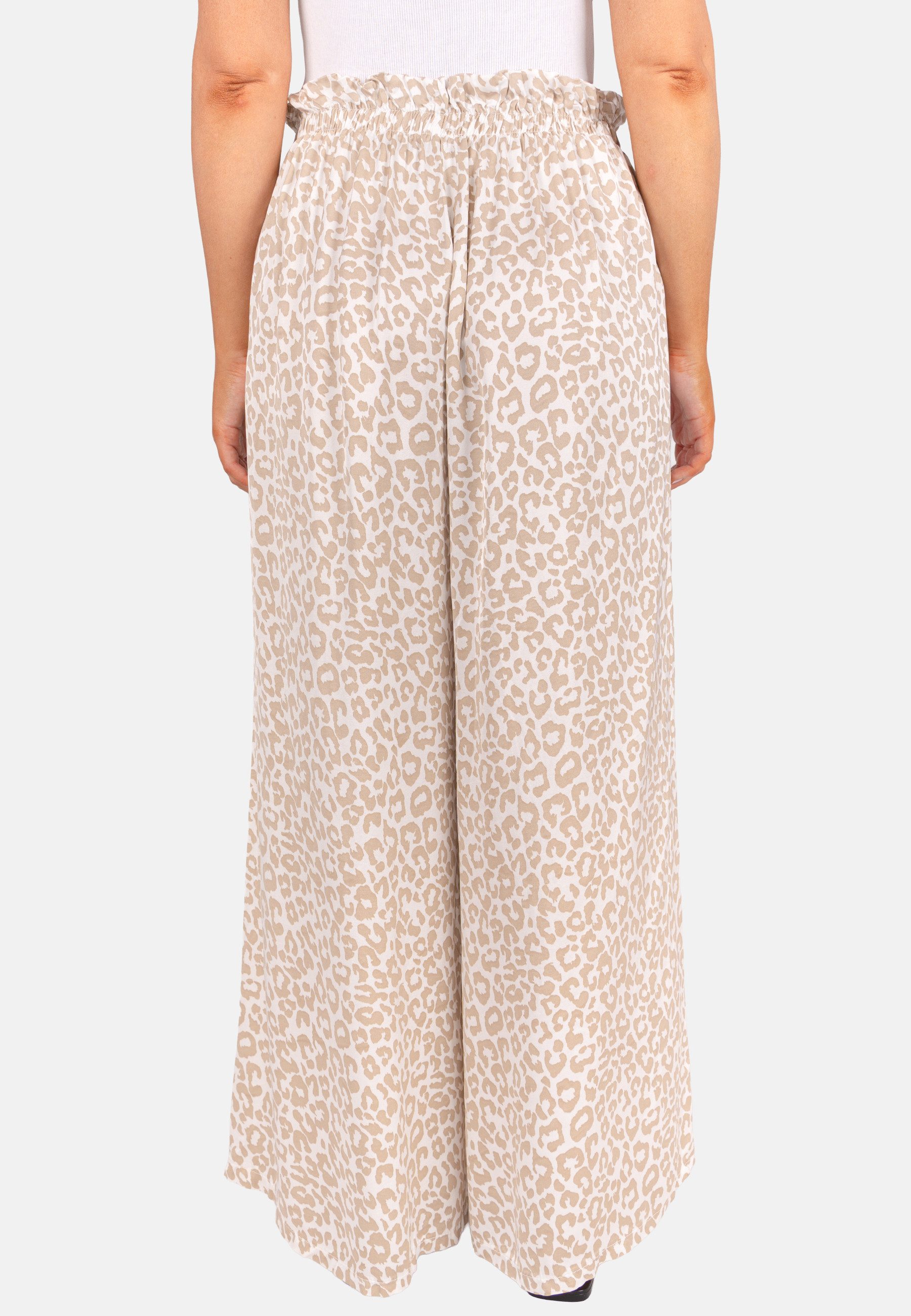 Seasons of April Palazzohose PENELOPE (1-tlg) Leo Hose Damen, Weit, aus Satin, Animal Print, Palazzo Penelope