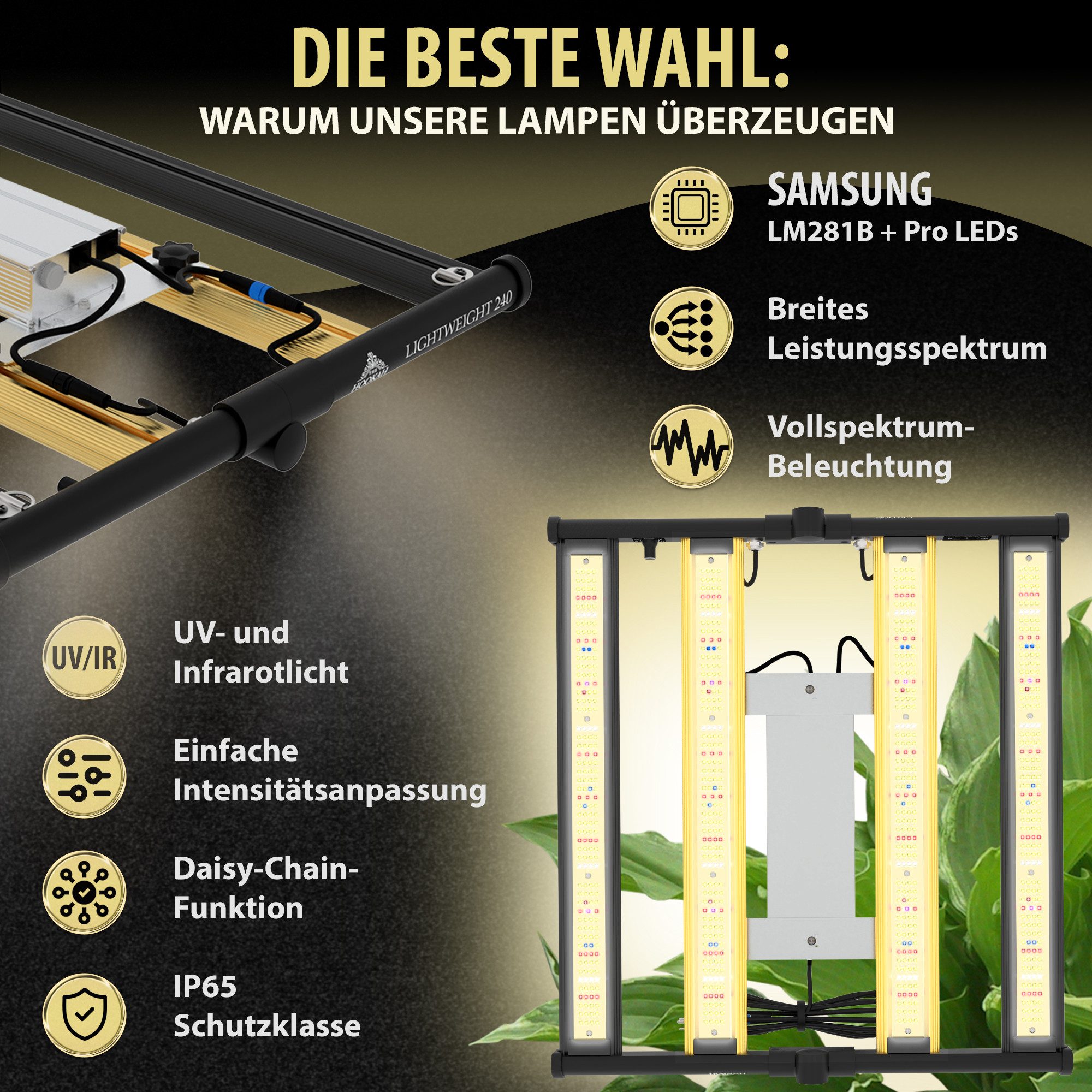 THE HOOKAH Pflanzenlampe SAMSUNG GrowLampe Lampe LED Light Vollspektrum UV+ günstig online kaufen