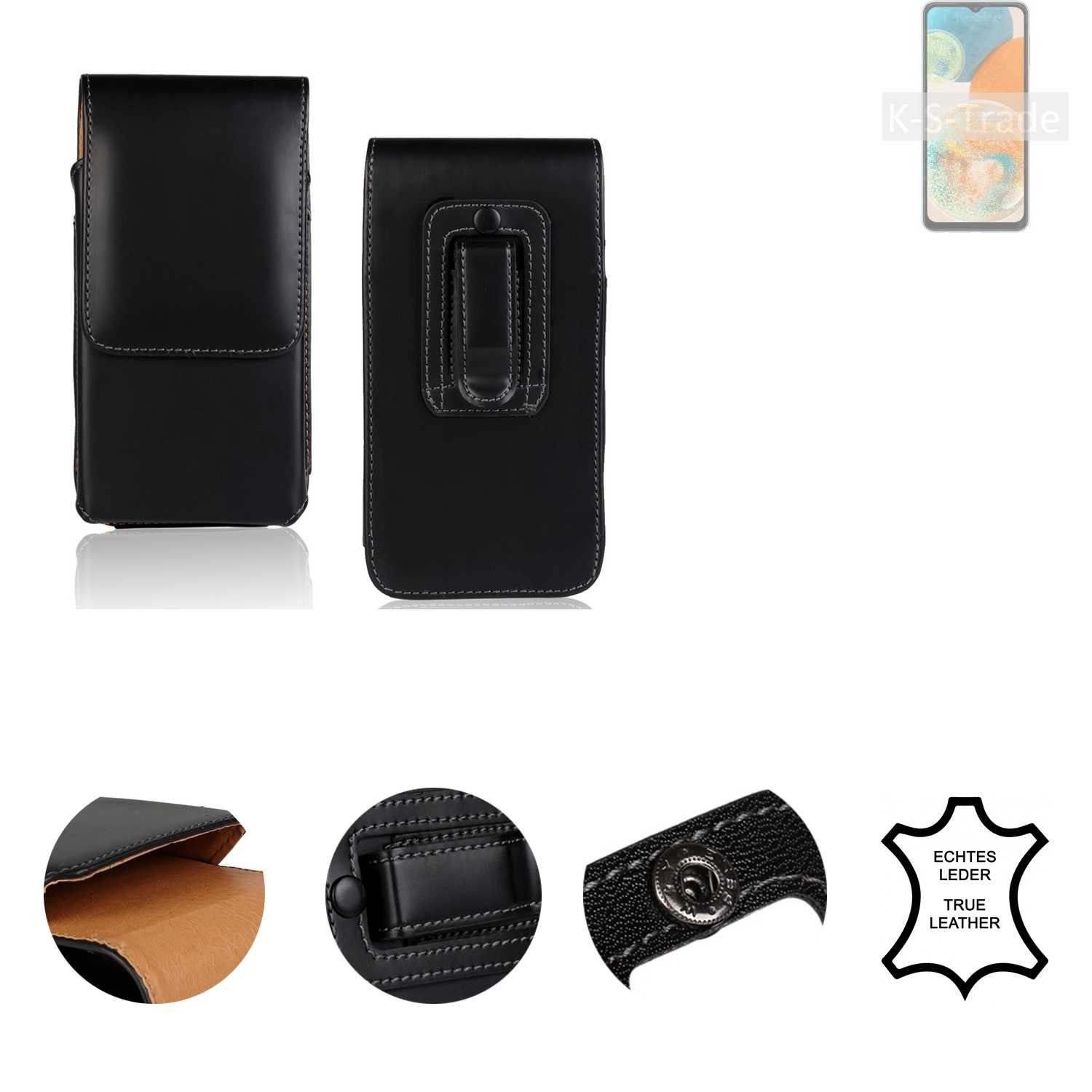 K-S-Trade Handyhülle für Samsung Galaxy A23 5G, Holster Gürteltasche Handy Hülle Schutzhülle Handyhülle Leder