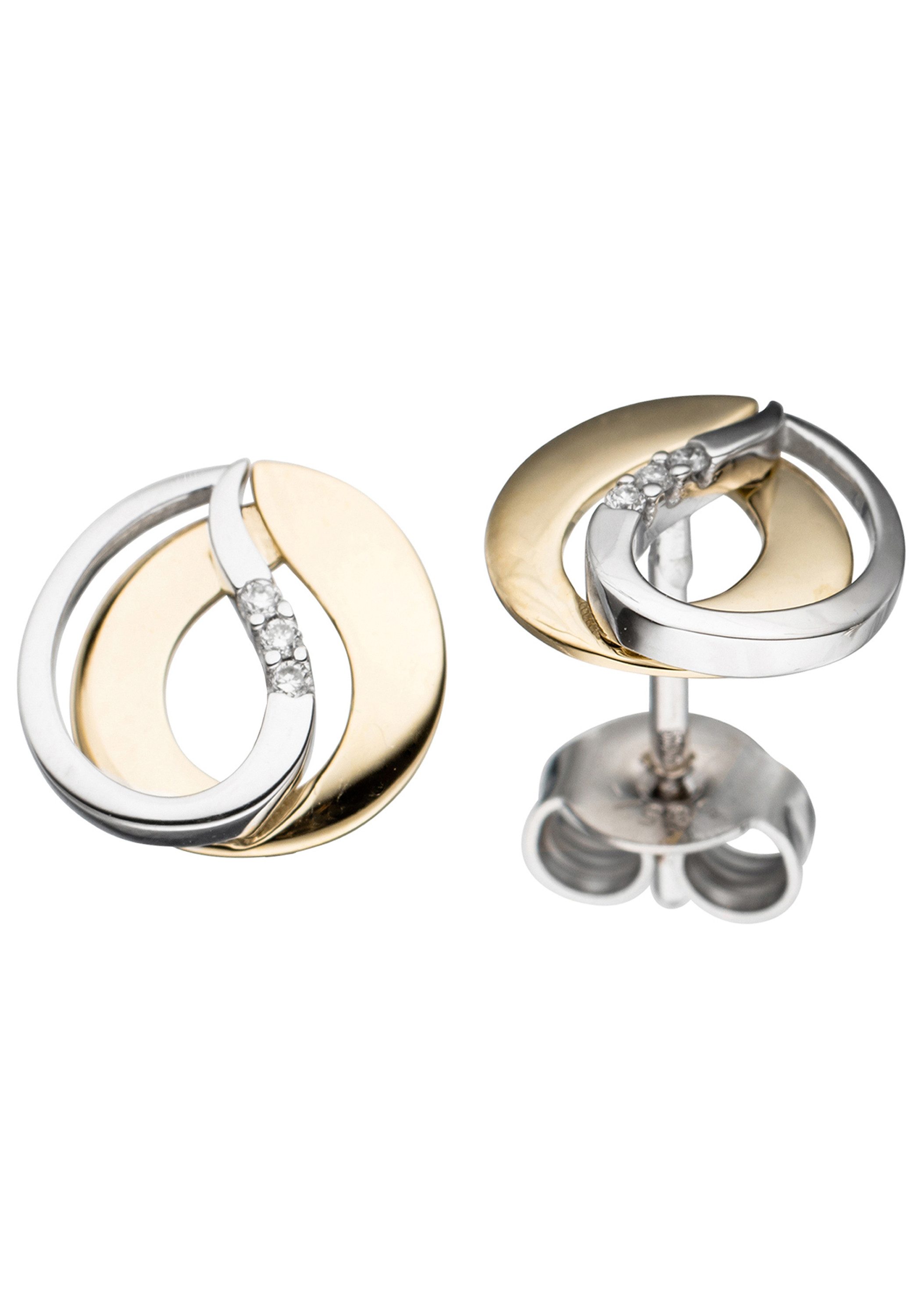 Paar Ohrstecker Ohrringe mit 6 Diamanten
