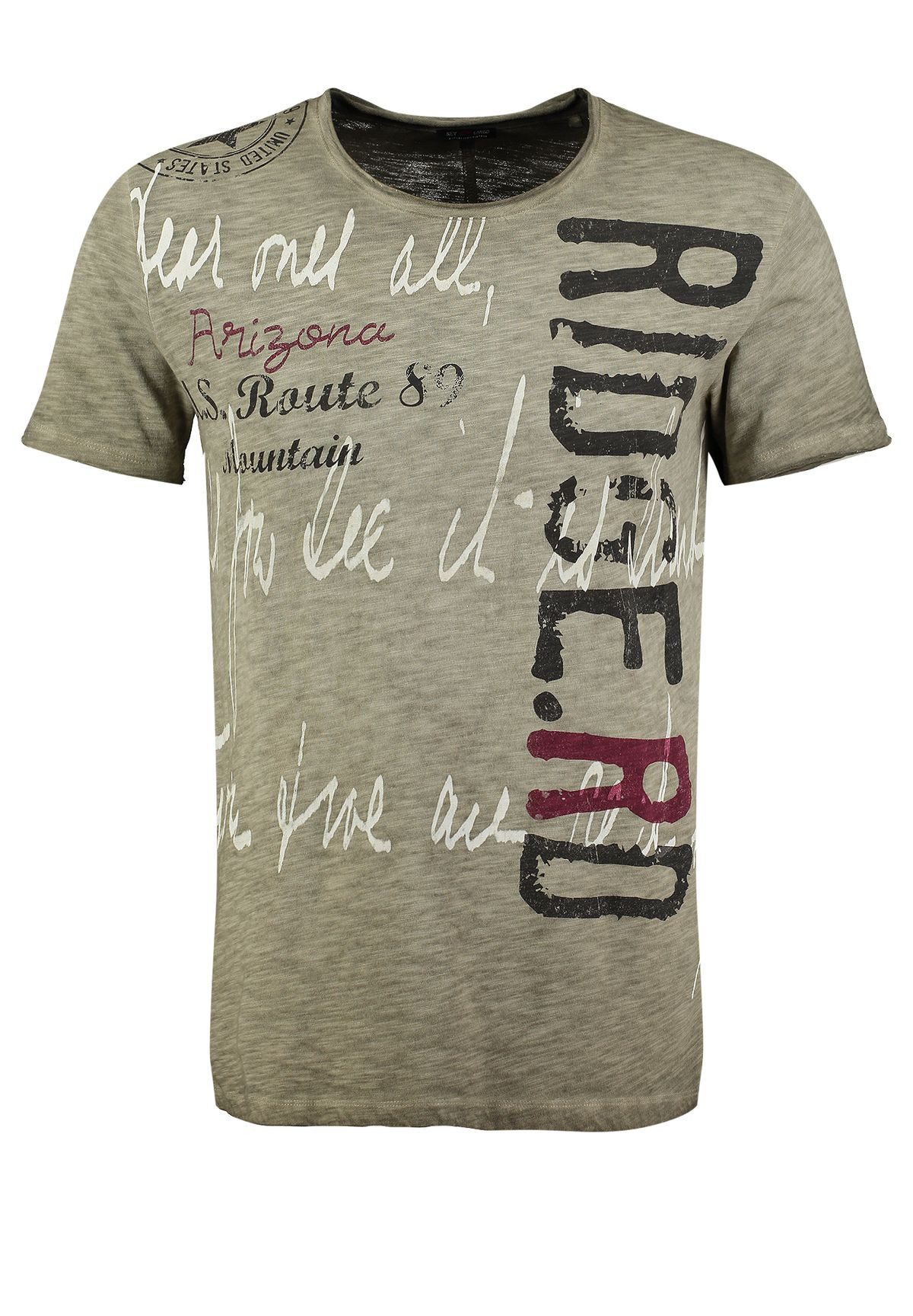 Key Largo T-Shirt Ridge USA Arizona Biker Print Motiv vintage Look MT00668 Rundhalsauschnitt bedruckt kurzarm slim fit