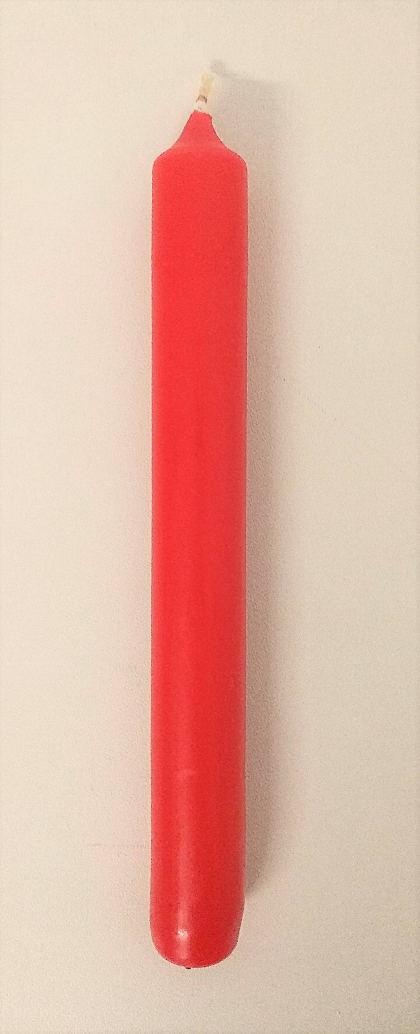INNA-Glas Tafelkerze Stabkerze Charlotte, rot, 18,5cm, Ø 2,1cm, 6,5h - Made in Germany
