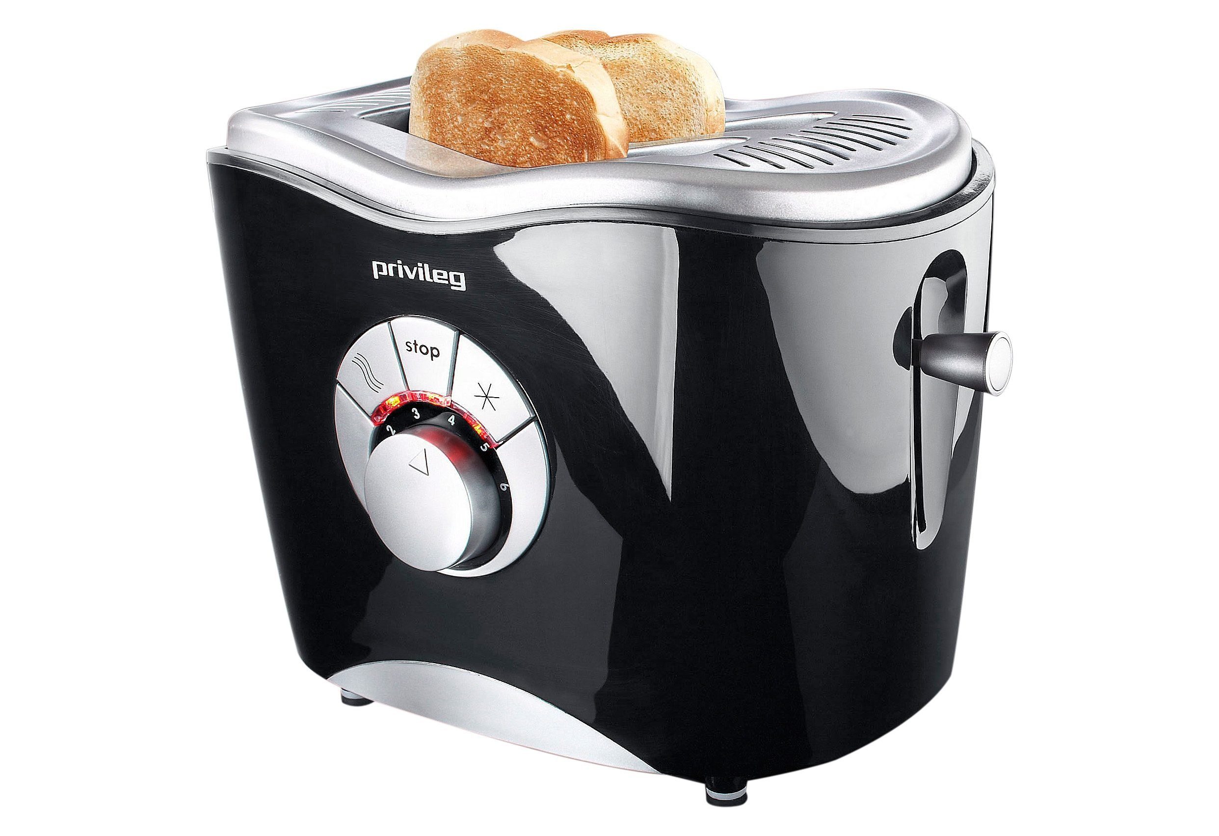 Privileg Toaster für Scheiben, 860 schwarz 2 Schlitze, 2 W, kurze 568811