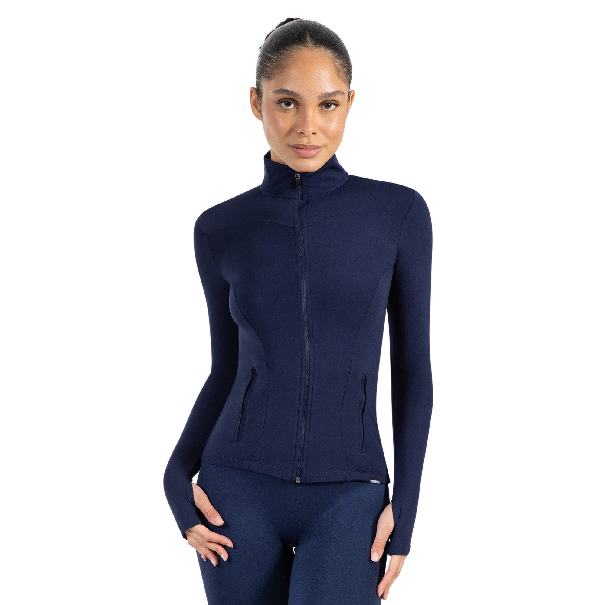 Smilodox Trainingsjacke Kenna, Sportjacke mit tailliertem Schnitt, Windbreaker Laufjacke Sport Oberteil Daumenlöcher Activewear Atmungsaktiv Freizeit Fitness