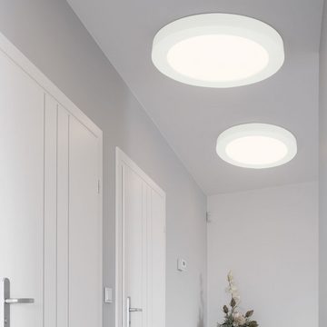 etc-shop LED Panel, LED-Leuchtmittel fest verbaut, Warmweiß, LED Decken Leuchte Aufbau Panel Wohn Schlaf Zimmer Beleuchtung Lampe