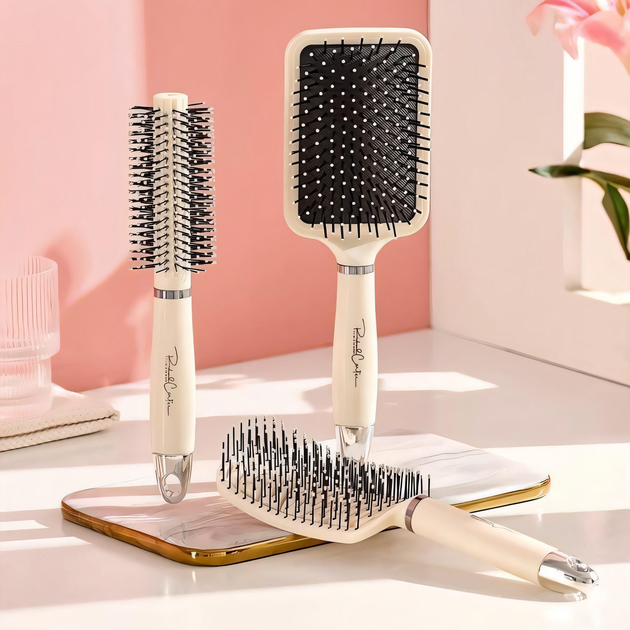 Luckice Haarkamm Luftkissen-Bürste Massage-Bürste Hairbrush Flexible Noppenbürste, (ohne Statik, Männer und Frauen verfügbar, 3 tlg), Sanfte Haarbürste haarschonend Luftkissen puffy