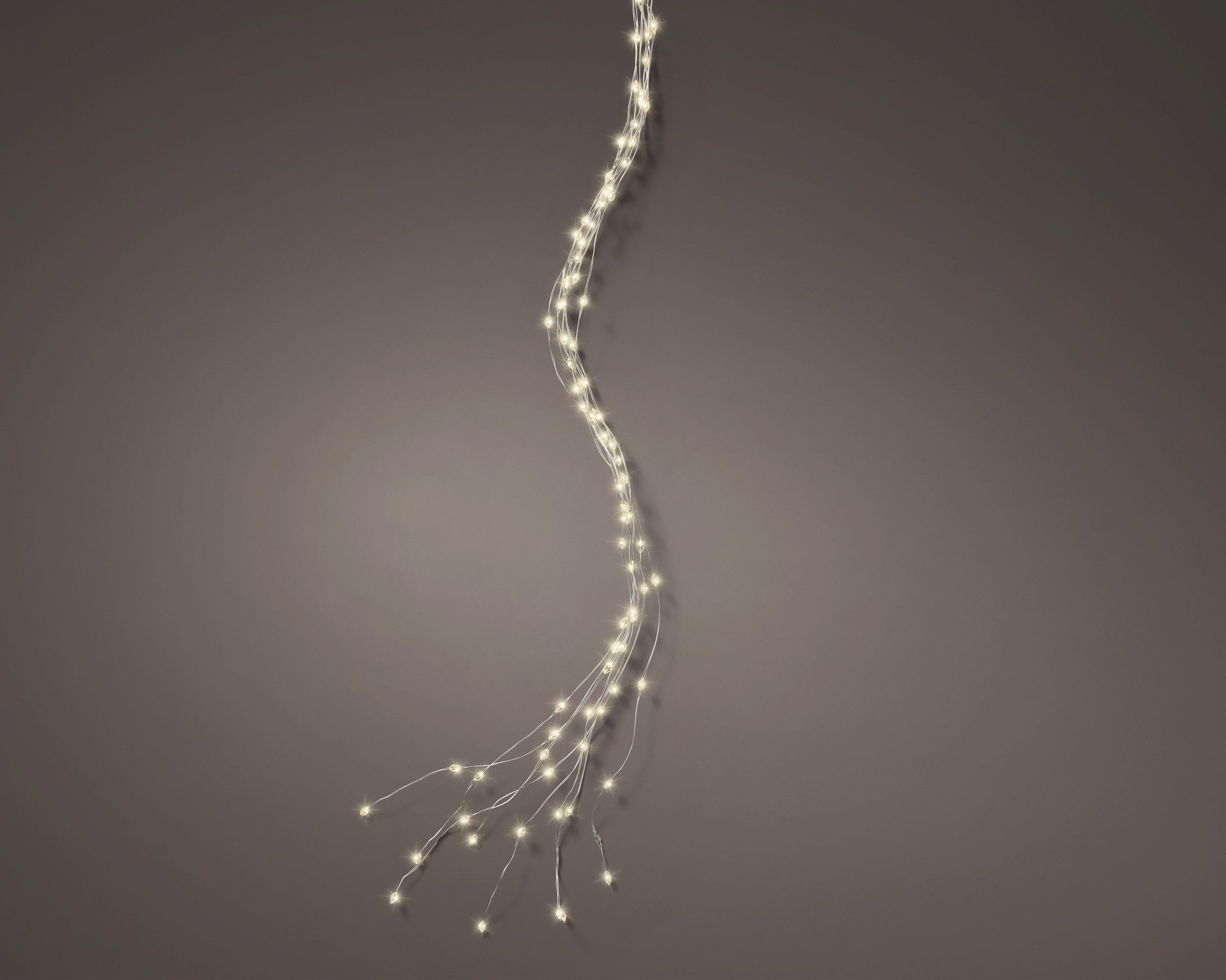 Lumineo LED-Lichterkette, LED Lichtbündel 95cm mit 160 LEDs Twinkle Effekt Outdoor Timer Silber