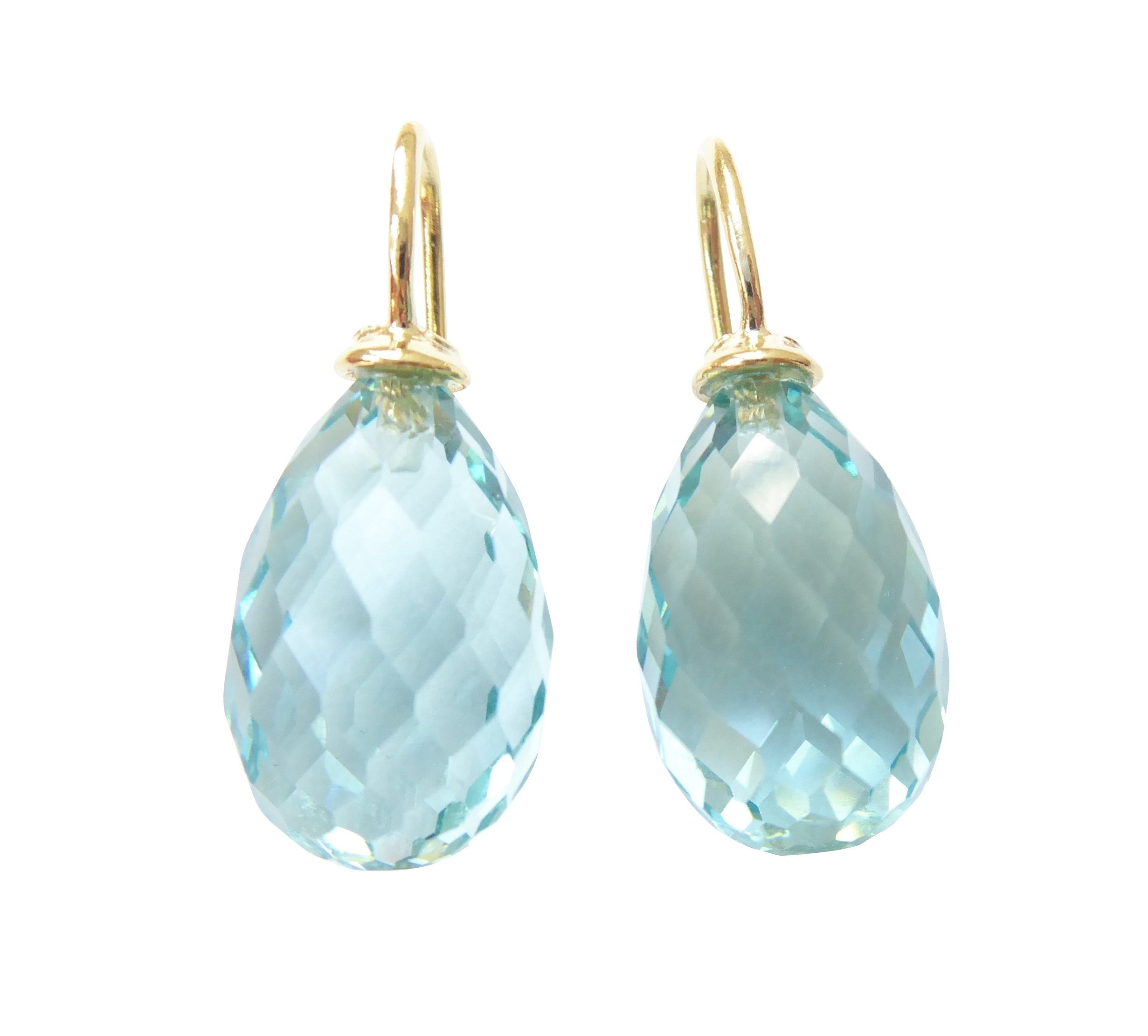 Paar Ohrhänger Mila aqua gold-platt. schönes Geschenk