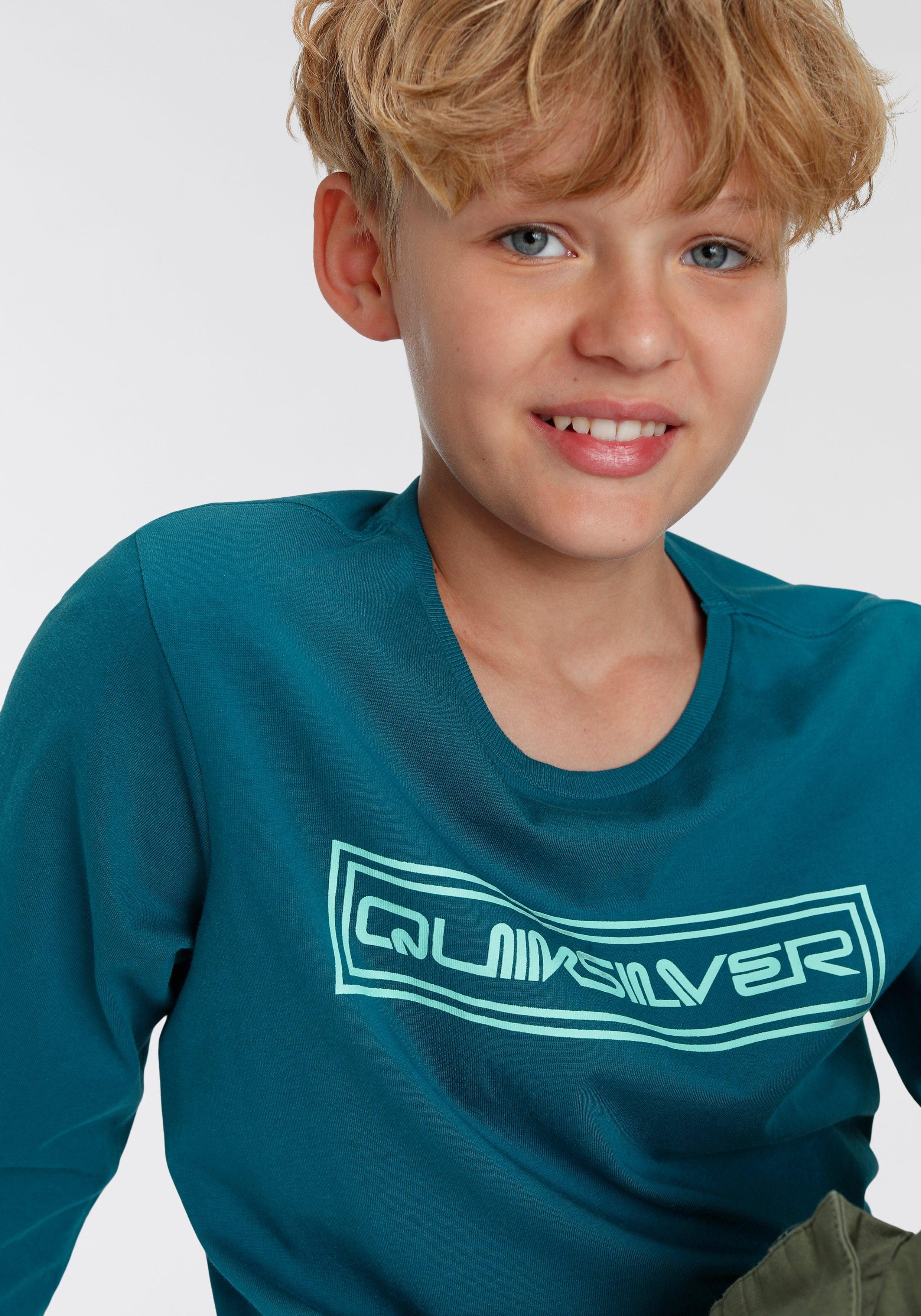 Quiksilver Langarmshirt (Packung, mit 2-tlg) Logodruck Jungen Doppelpack