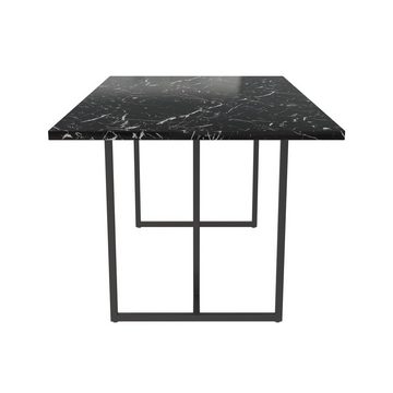 loft24 Esstisch Astor, Tisch in Marmoroptik mit Metallgestell, Breite 162,5 cm