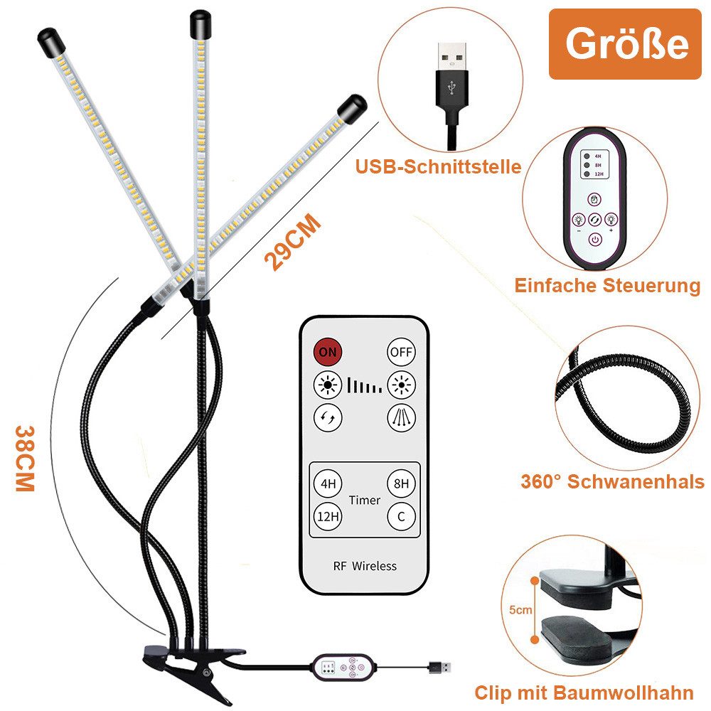 MUPOO Pflanzenlampe Pflanzenlampe,Vollspektrum Pflanzenlicht,Wasserdichte, günstig online kaufen