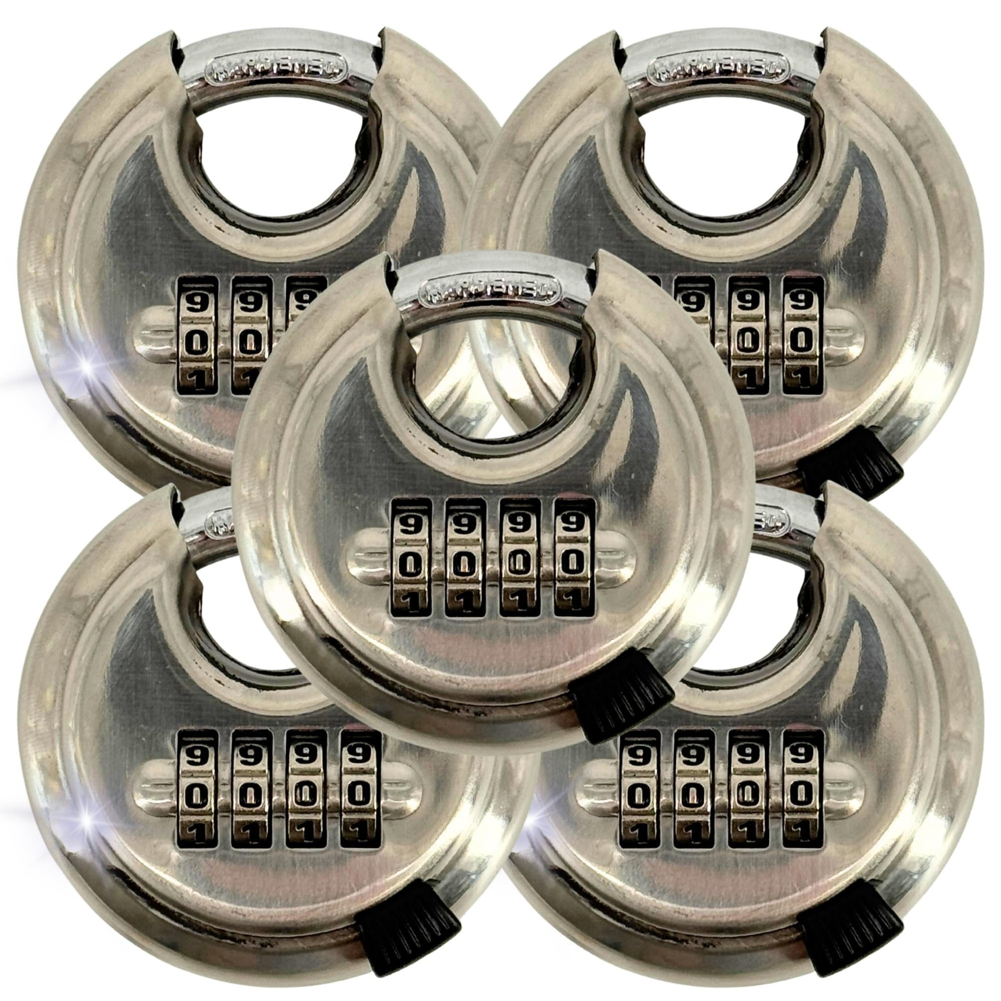 TronicXL Vorhängeschloss 5x Rundbügelschloss Set Vorhängeschloss Nummerschloss Zahlenschloss, (5-tlg), Bügelschloss rund Rundschloss rundes