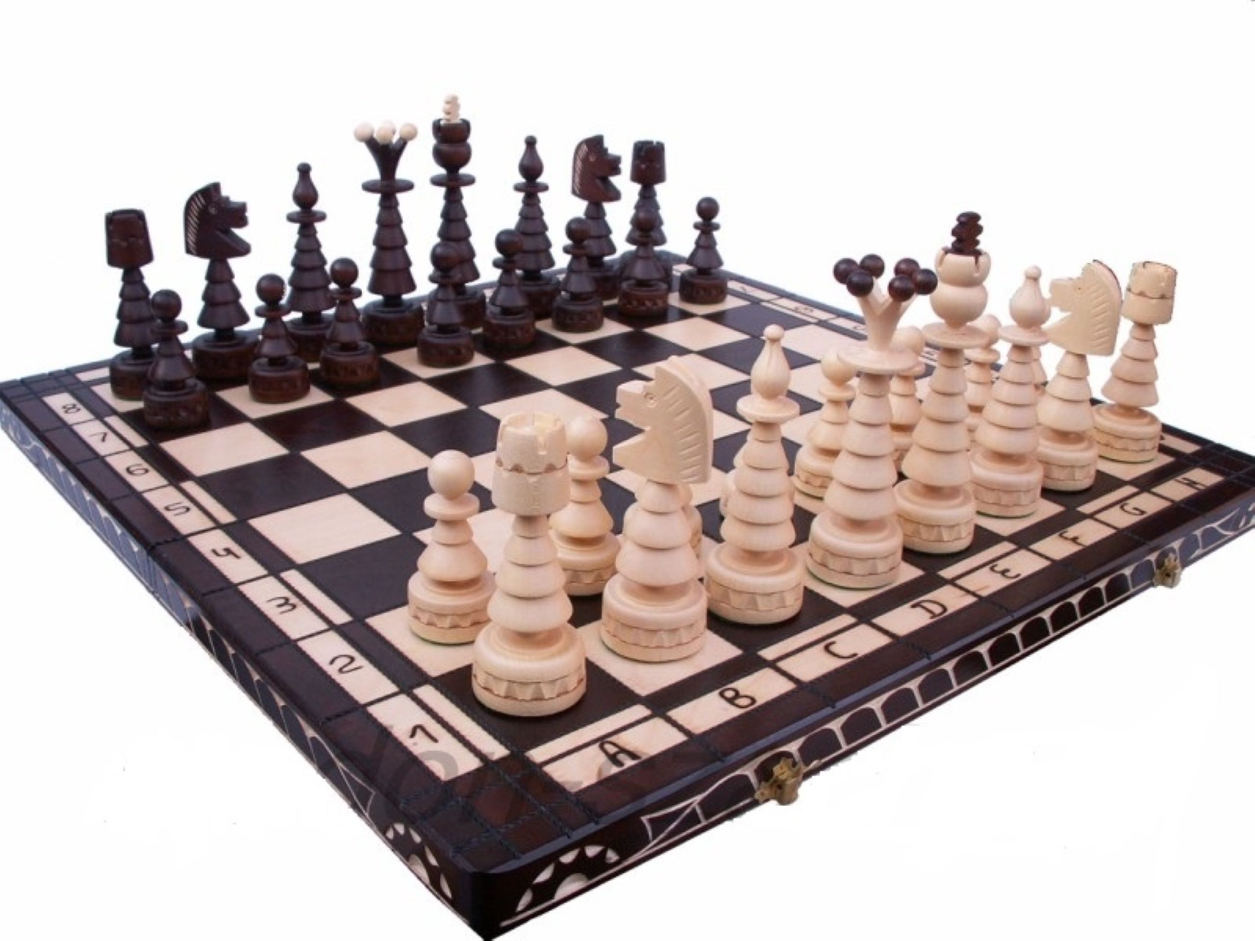 Spiel Schach Schachspiel SET Schachbrett 60 x 60 cm Holz Neu braun