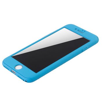 König Design Handyhülle Apple iPhone 8, Apple iPhone 8 Handyhülle 360 Grad Schutz Full Cover Blau