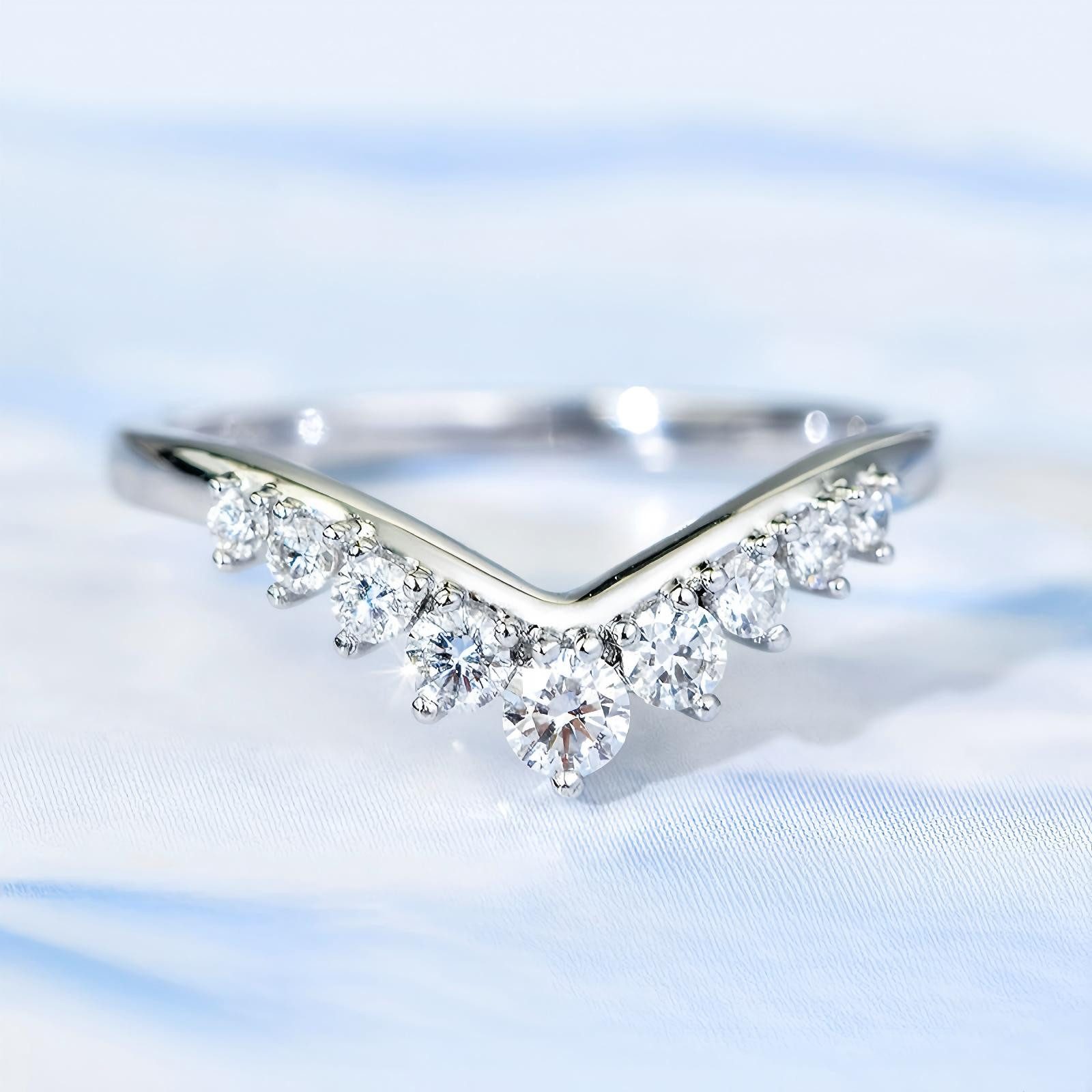 Jumpeak Diamantring Diamantring für Damen,Ring aus 585er Gold,Ring aus echtem Gold,Ehering, Damenring 585 aus Weißgold, Ring für den Ringfinger, Hochzeitsgeschenk