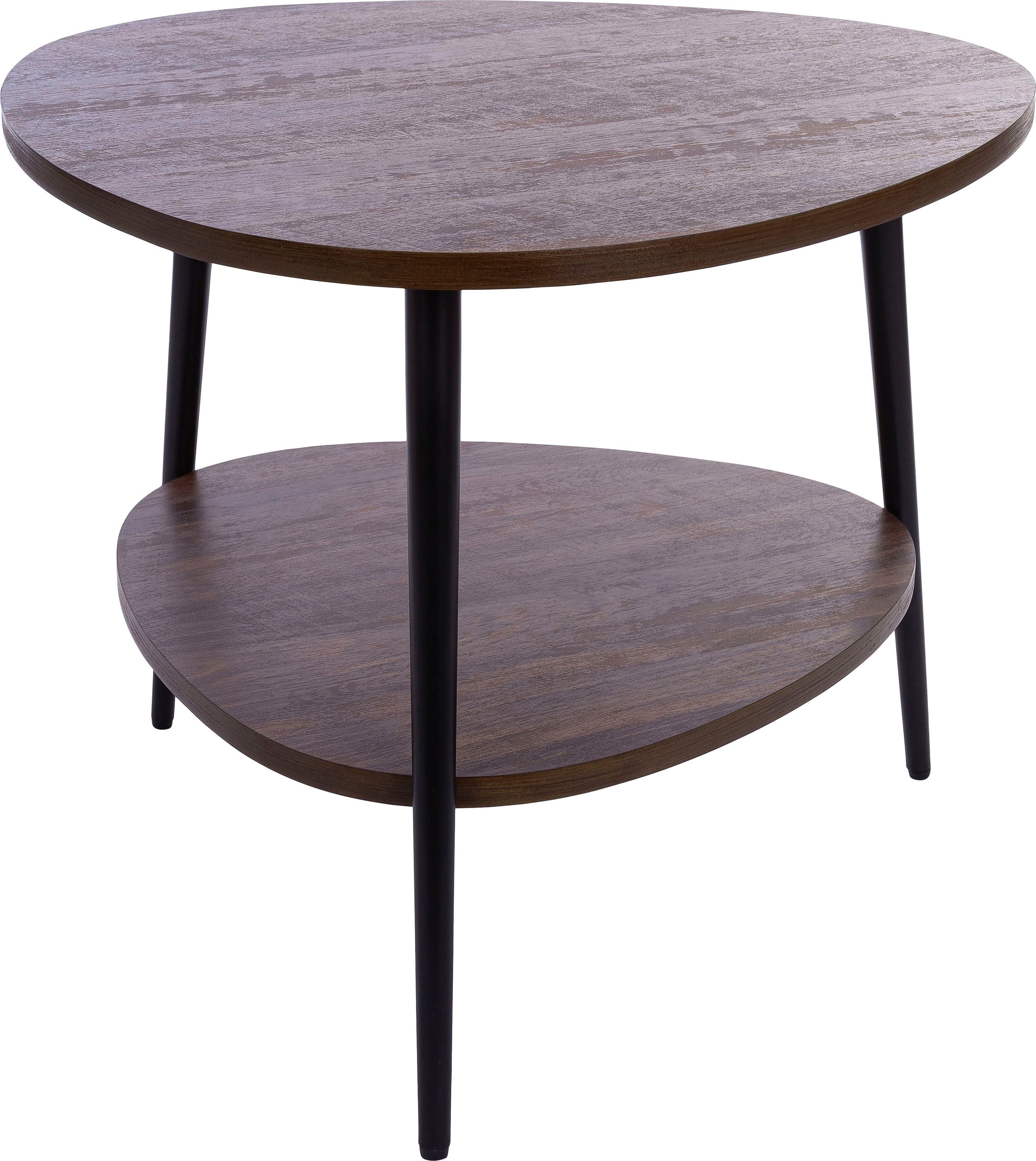 Beistelltisch, Home Design im edlem Ablagefach, natur inkl Holz Tischplatte Tischplatte Oval, Beistelltisch affaire belassender