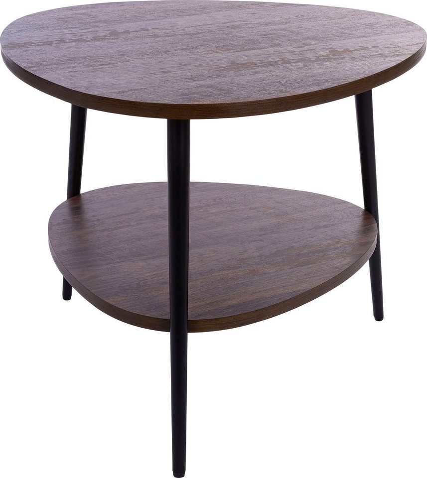 Home affaire Beistelltisch, Beistelltisch Oval, natur belassender  Tischplatte inkl Ablagefach, Tischplatte im edlem Holz Design