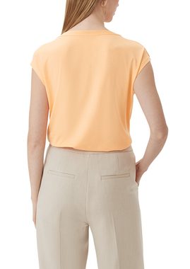 Comma Kurzarmshirt T-Shirt mit Tunika-Ausschnitt