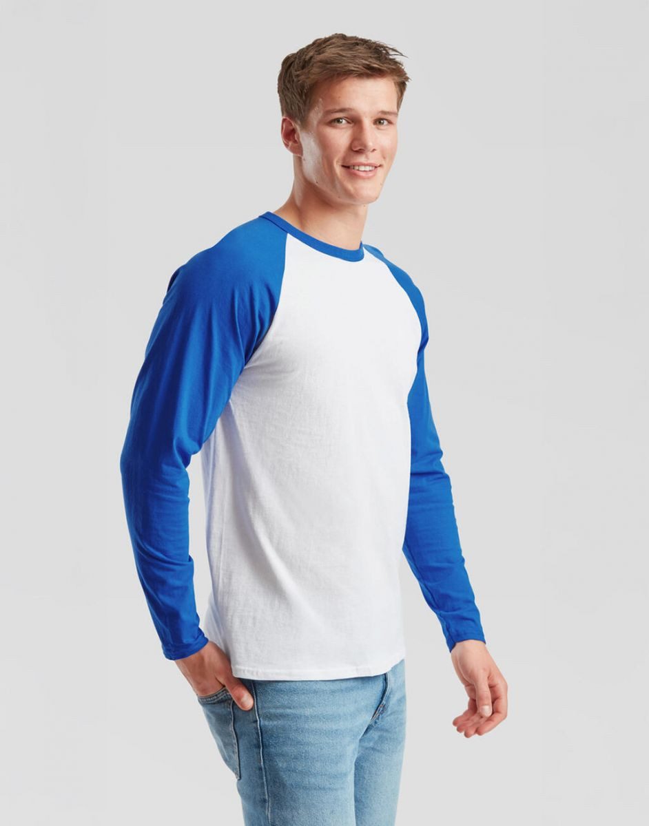 Fruit of the Loom Langarmshirt Long Sleeve Baseball Herren T-Shirt
