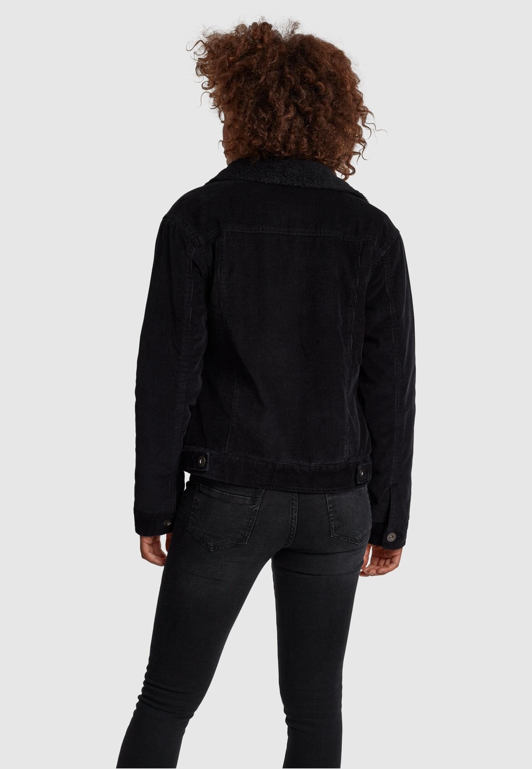 URBAN Jacket Ladies Corduroy Winterjacke Damen CLASSICS Sherpa black/black (1-St)