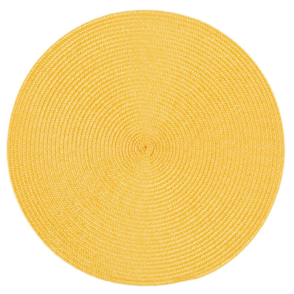 Haus und Deko Platzset Platzset rund ca. 35 cm Ø abwaschbar Bast Optik Tischset Platzdeckche, (1-St)