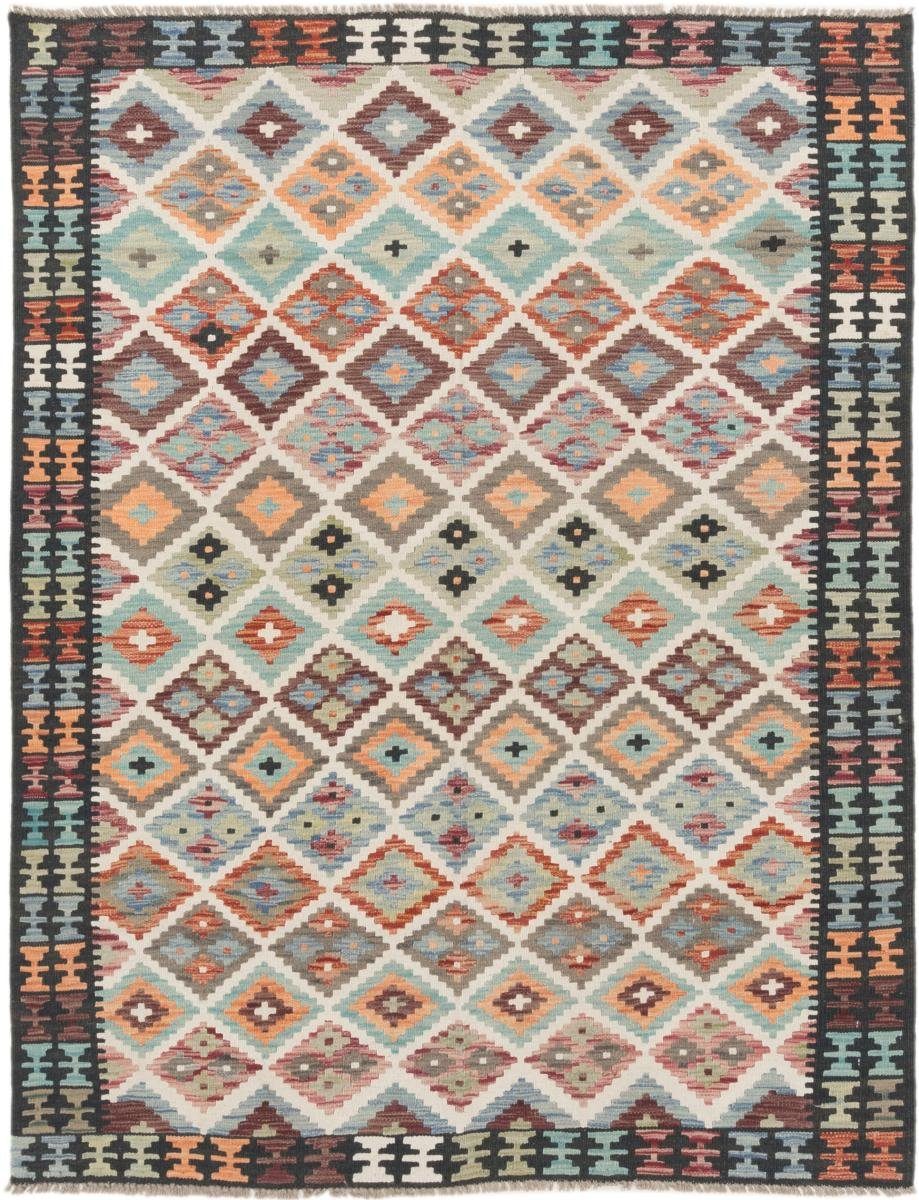 Orientteppich Kelim Afghan 153x198 Handgewebter Orientteppich, Nain Trading, rechteckig, Höhe: 3 mm | Kurzflor-Teppiche
