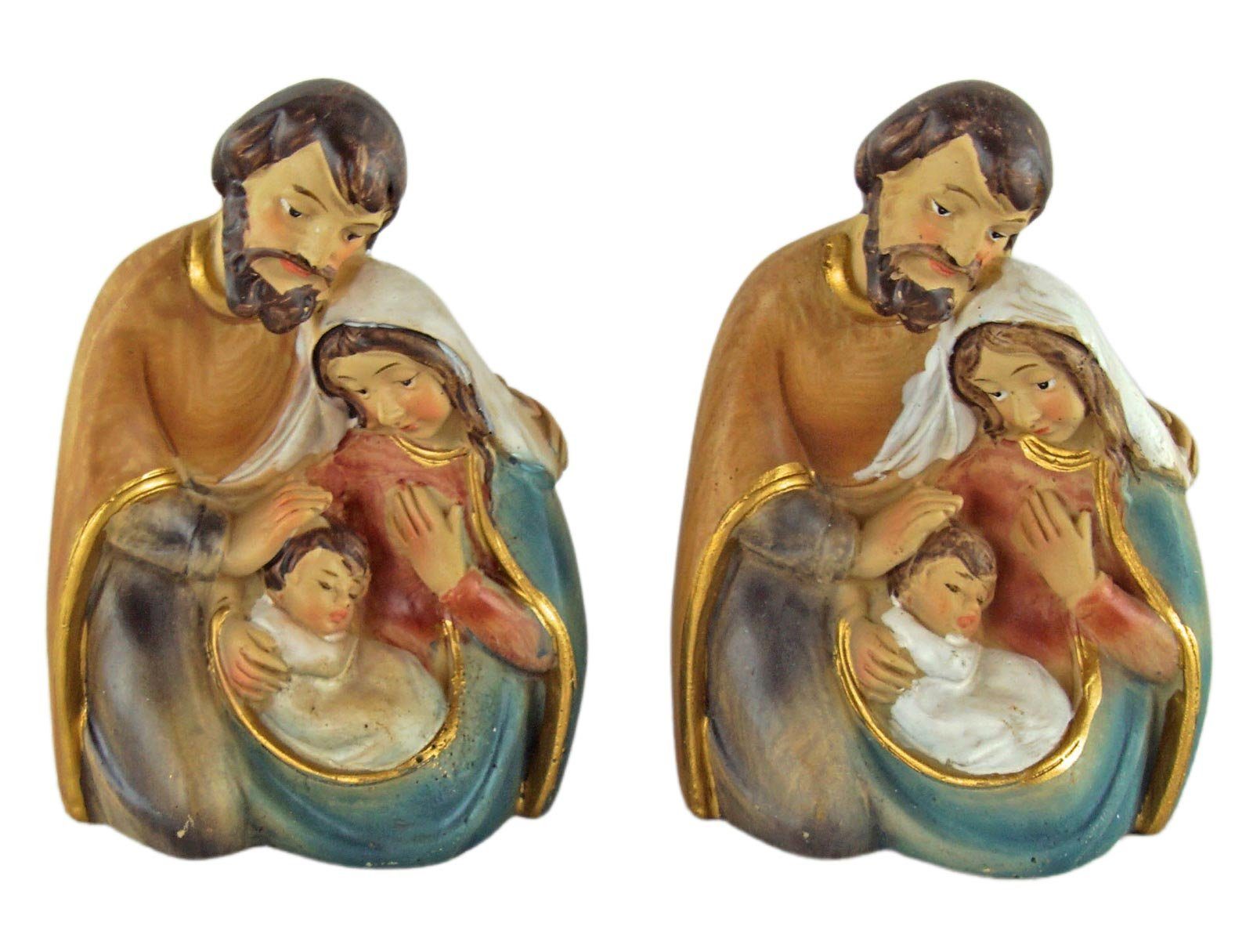 Krippenursel Krippenfigur Krippenfiguren Heilige Familie, 2er Set, ca. 8 cm, K 098 (2 St., 2-tlg), handbemalte Krippenfiguren