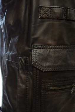 Zimmert Leather Lederweste Julius praktische Fronttaschen, Cognac, Dunkelbraun, Outdoor-Weste