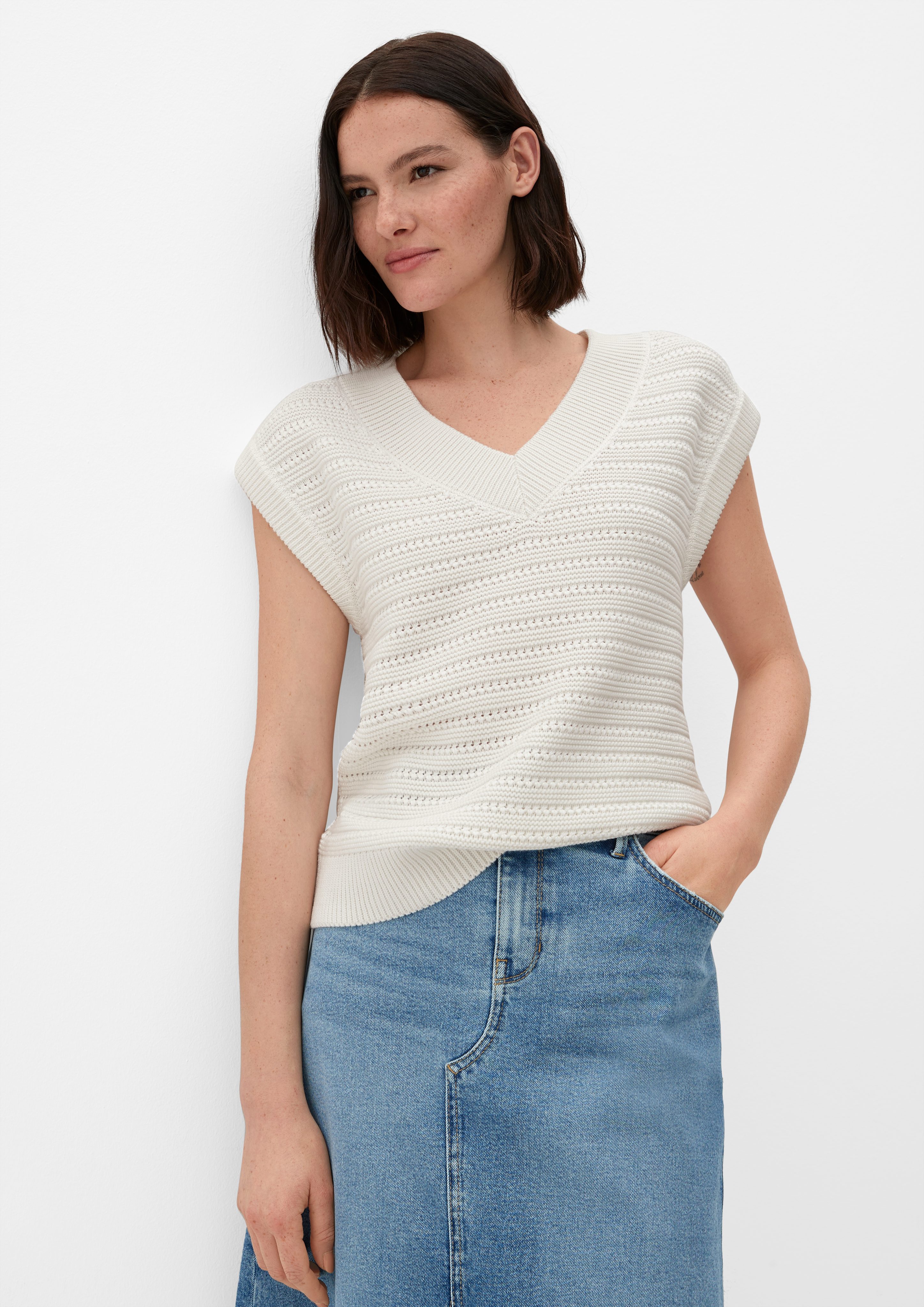 Strickpullover Strickpullunder mit Strukturmuster