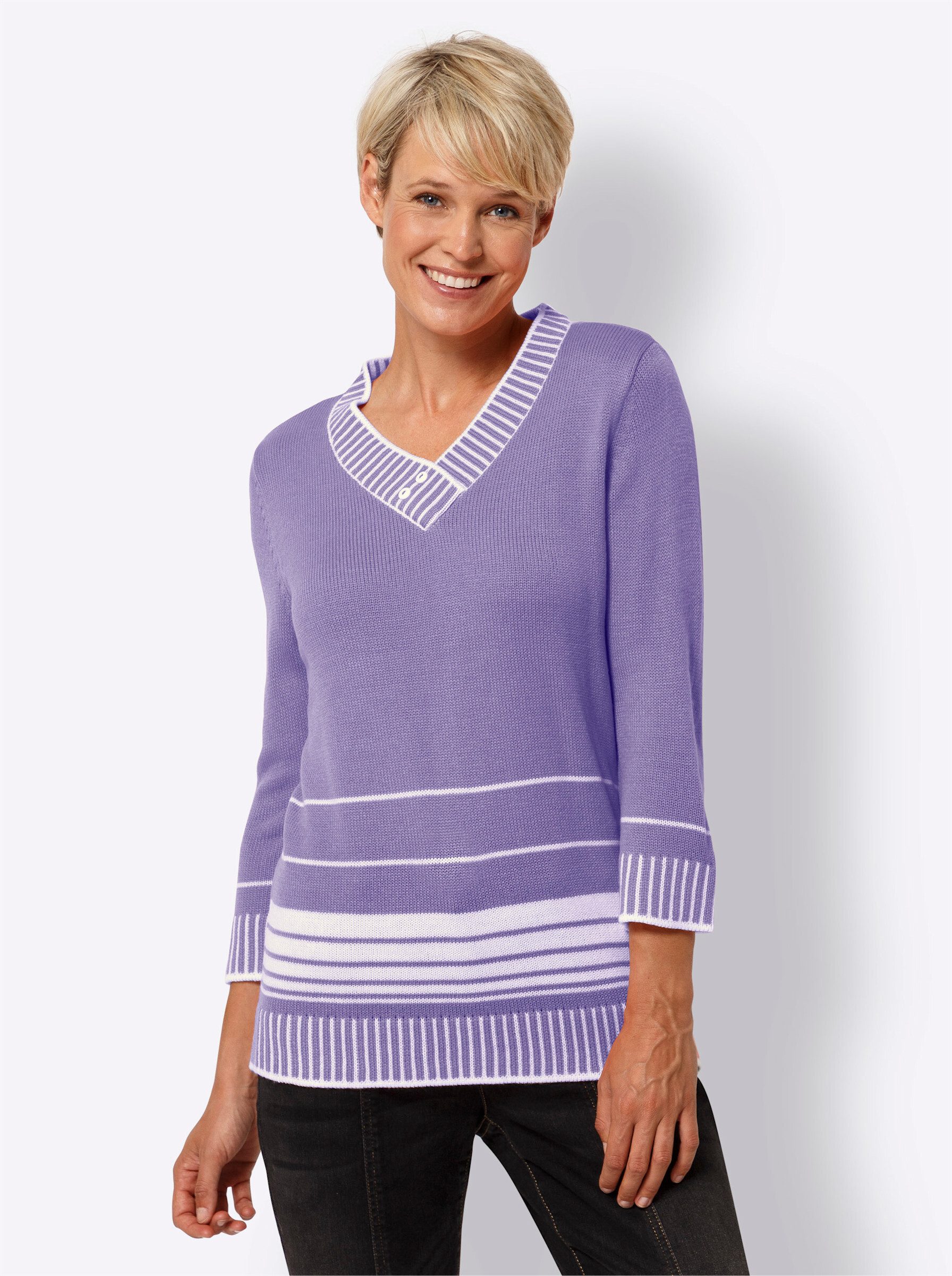 Strickpullover V-Ausschnitt-Pullover