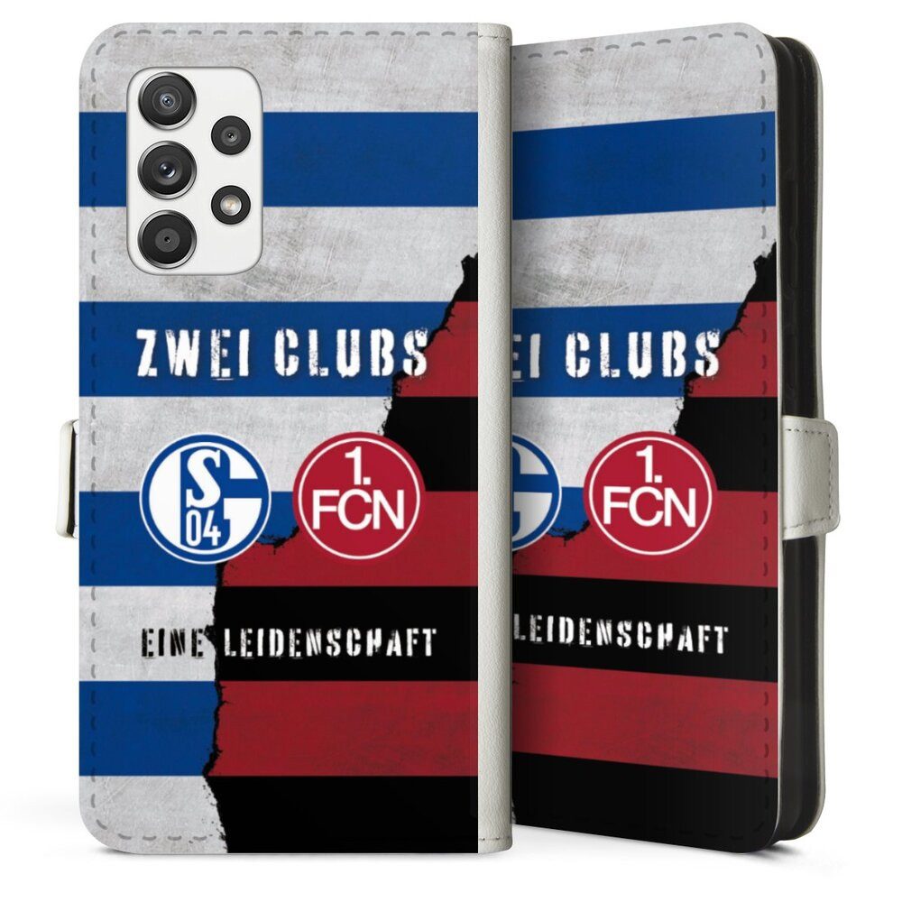 DeinDesign Handyhülle FC Schalke 04 1. FC Nürnberg Freundschaft, Samsung Galaxy A52s 5G Hülle Handy Flip Case Wallet Cover