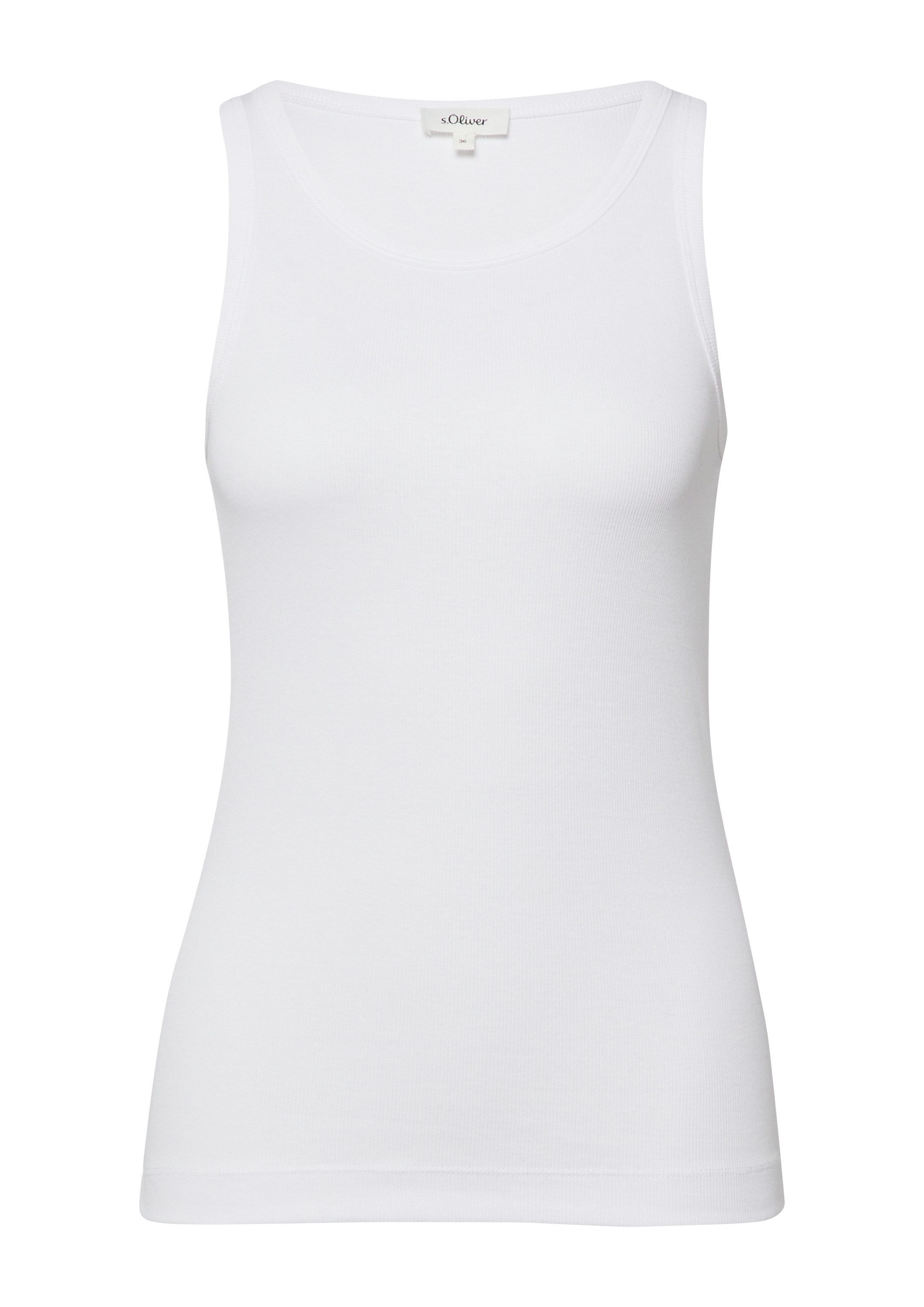 s.Oliver Muscleshirt T-Shirt Geripptes Tanktop im Slim Fit