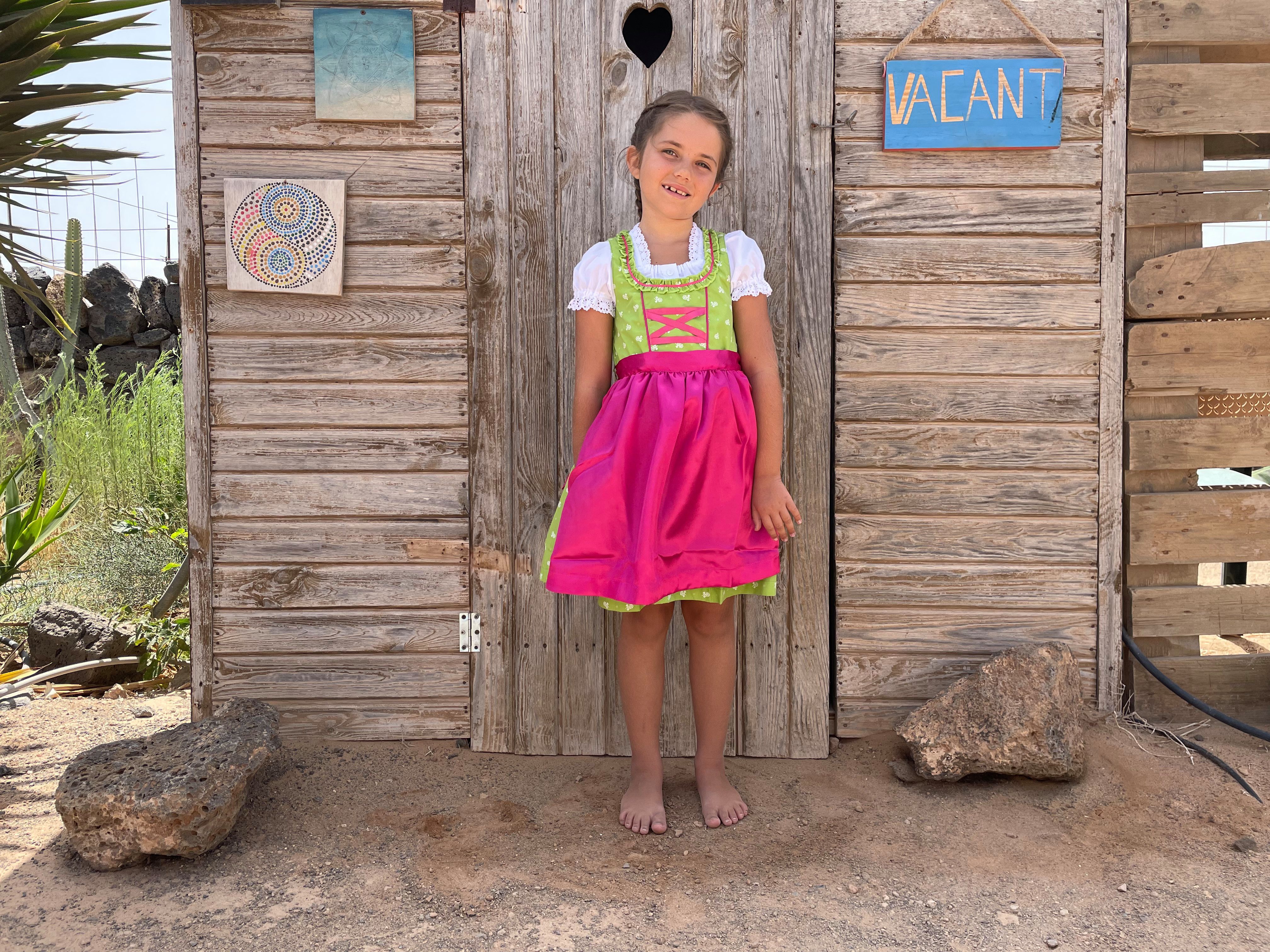 Ramona Lippert Dirndl Franziska hellgrün Kinderdirndl mit Bluse