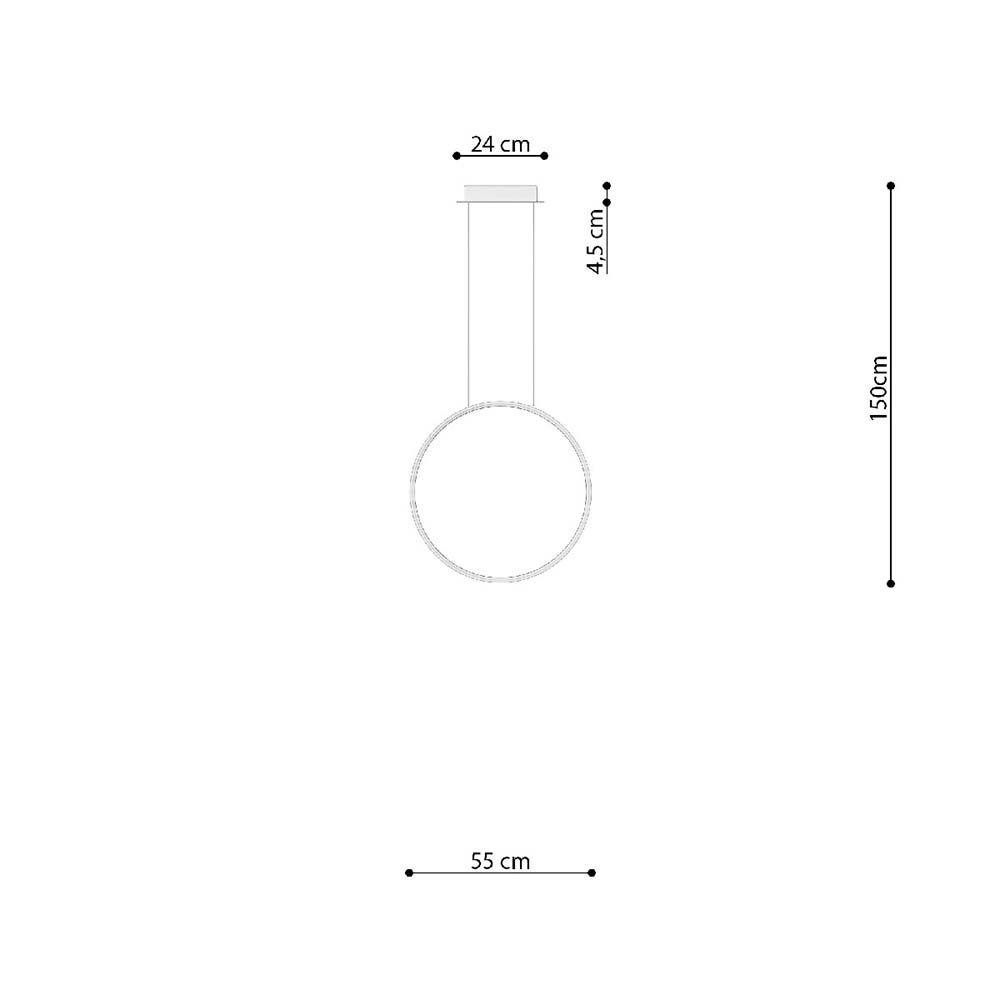 etc-shop LED Pendelleuchte, Warmweiß, L Pendelleuchte fest Hängelampe verbaut, Schlafzimmerleuchte Ring LED Flurlampe LED-Leuchtmittel weiß