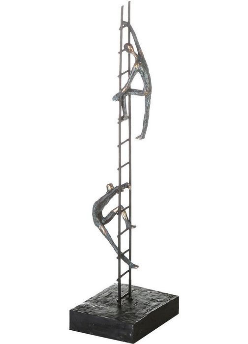 Casablanca by Gilde Dekofigur Skulptur Balance of Power silber (1 St) Dekoobjekt Höhe 43 cm mit Spruchanhänger Wohnzimmer