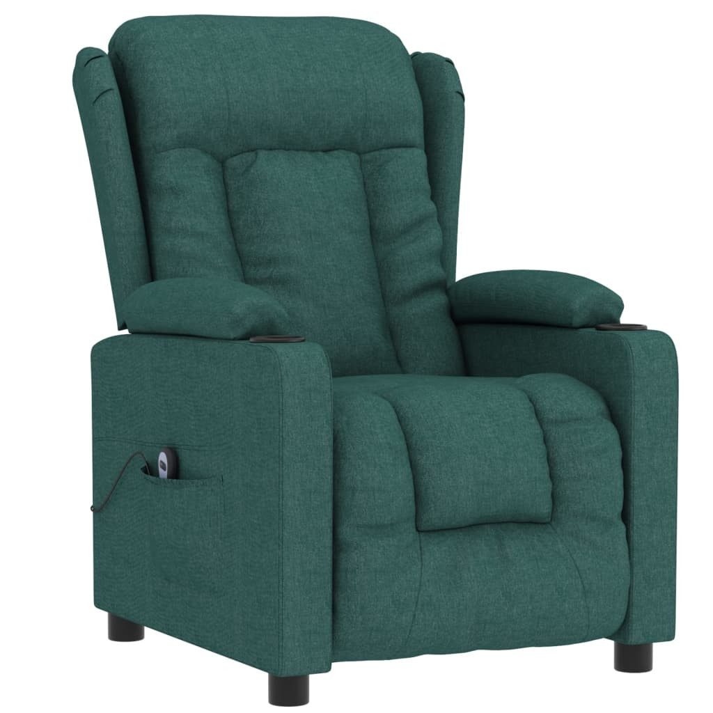 vidaXL Sessel Relaxsessel Elektrisch Dunkelgrün Stoff günstig online kaufen