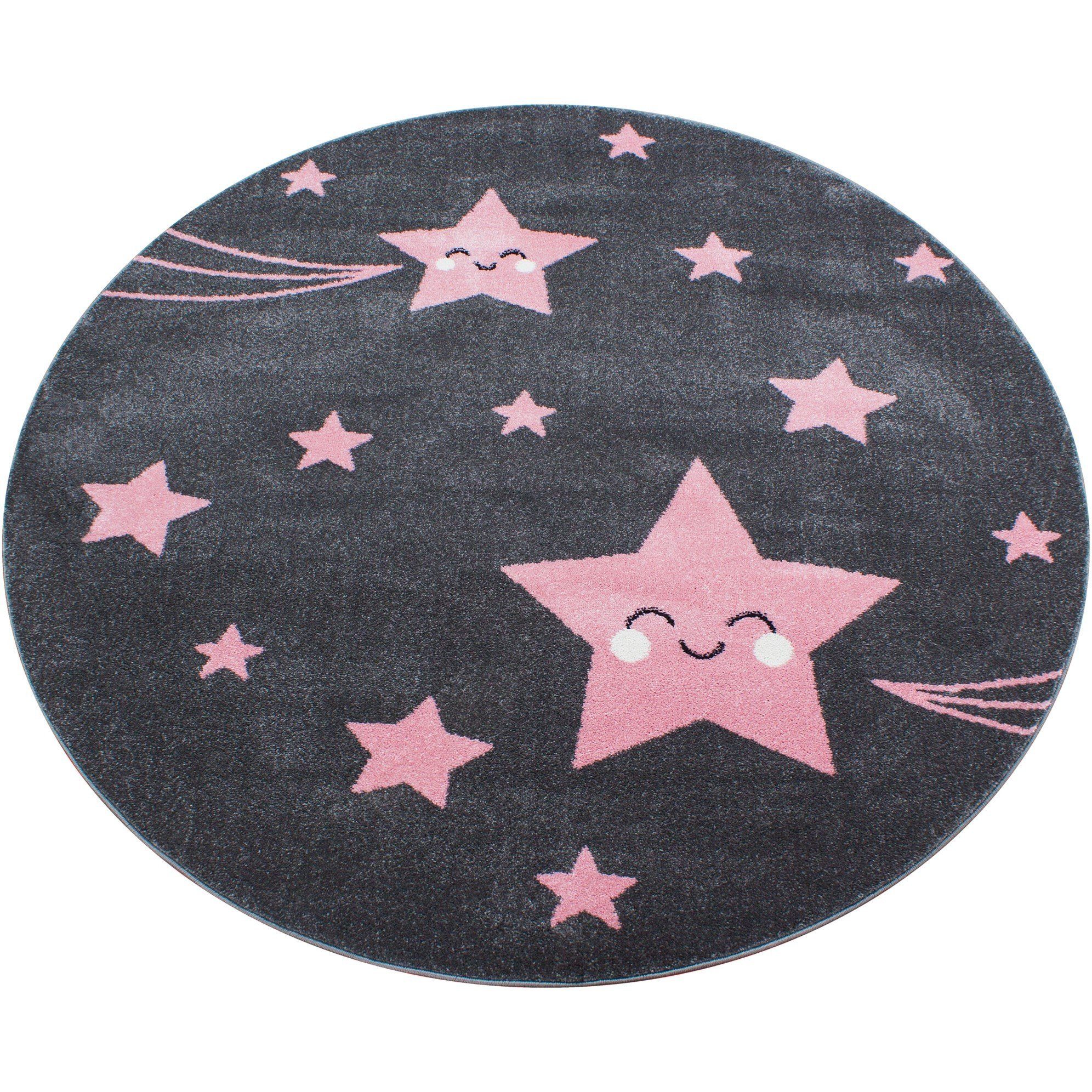 Giantore Pink Designteppich hochwertig Sternenteppich- und pflegeleicht,