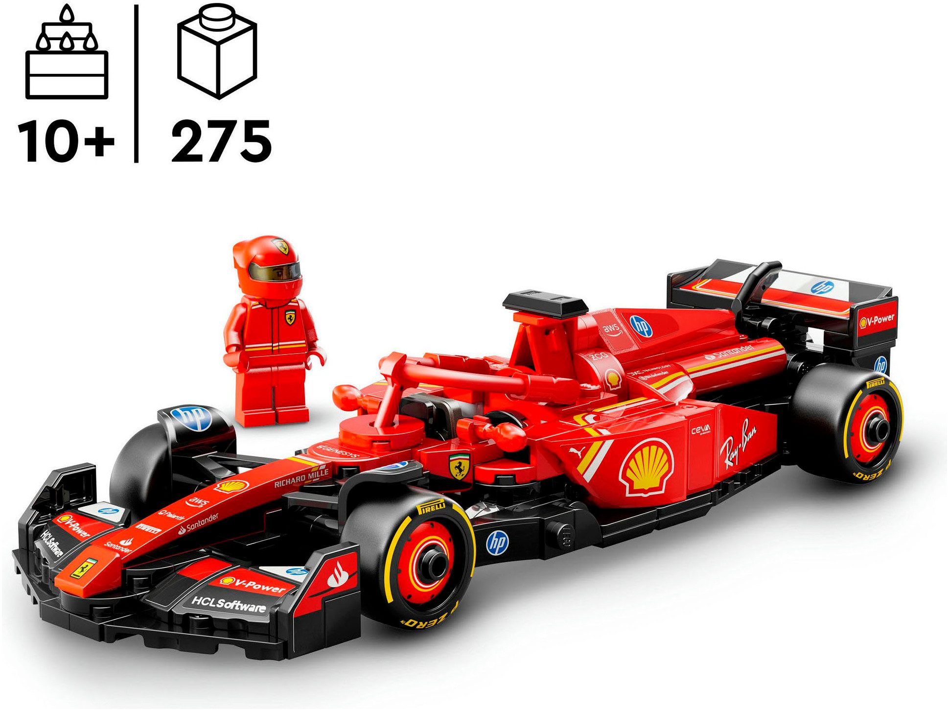 LEGO® Ferrari SF-24 F1® Rennauto (77242), LEGO® Speed Champions Konstruktionsspielsteine, (275 St), Made in Europe