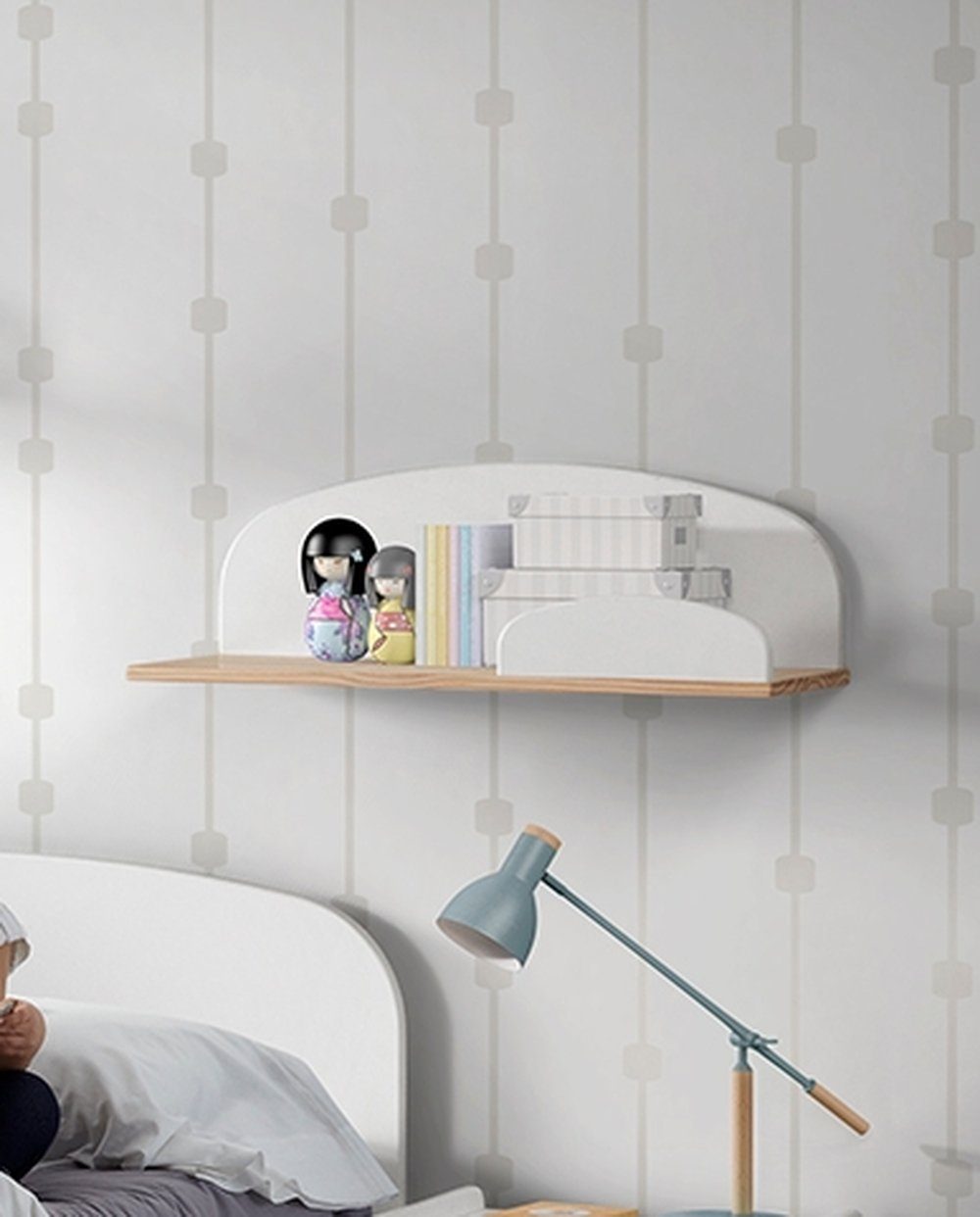 Vipack Wandregal aus Massiv Kiefer und MDF in weiß. Abmessungen (BxHxT) 65x25x22 cm