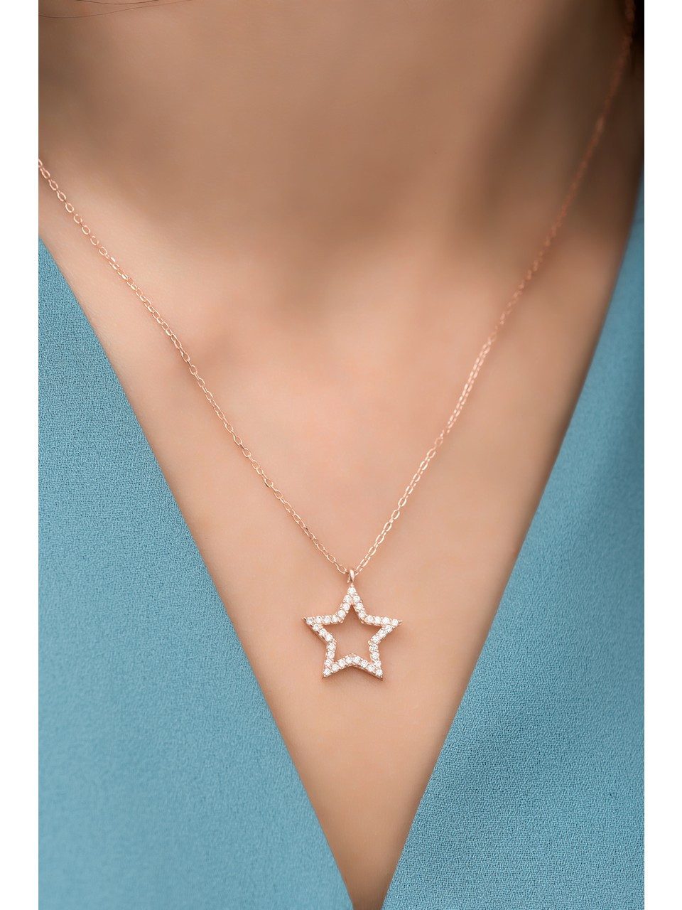 Nisan Ohrring-Set, Silber Halskette – Zirkonia Stern Anhänger, Roségold ver günstig online kaufen